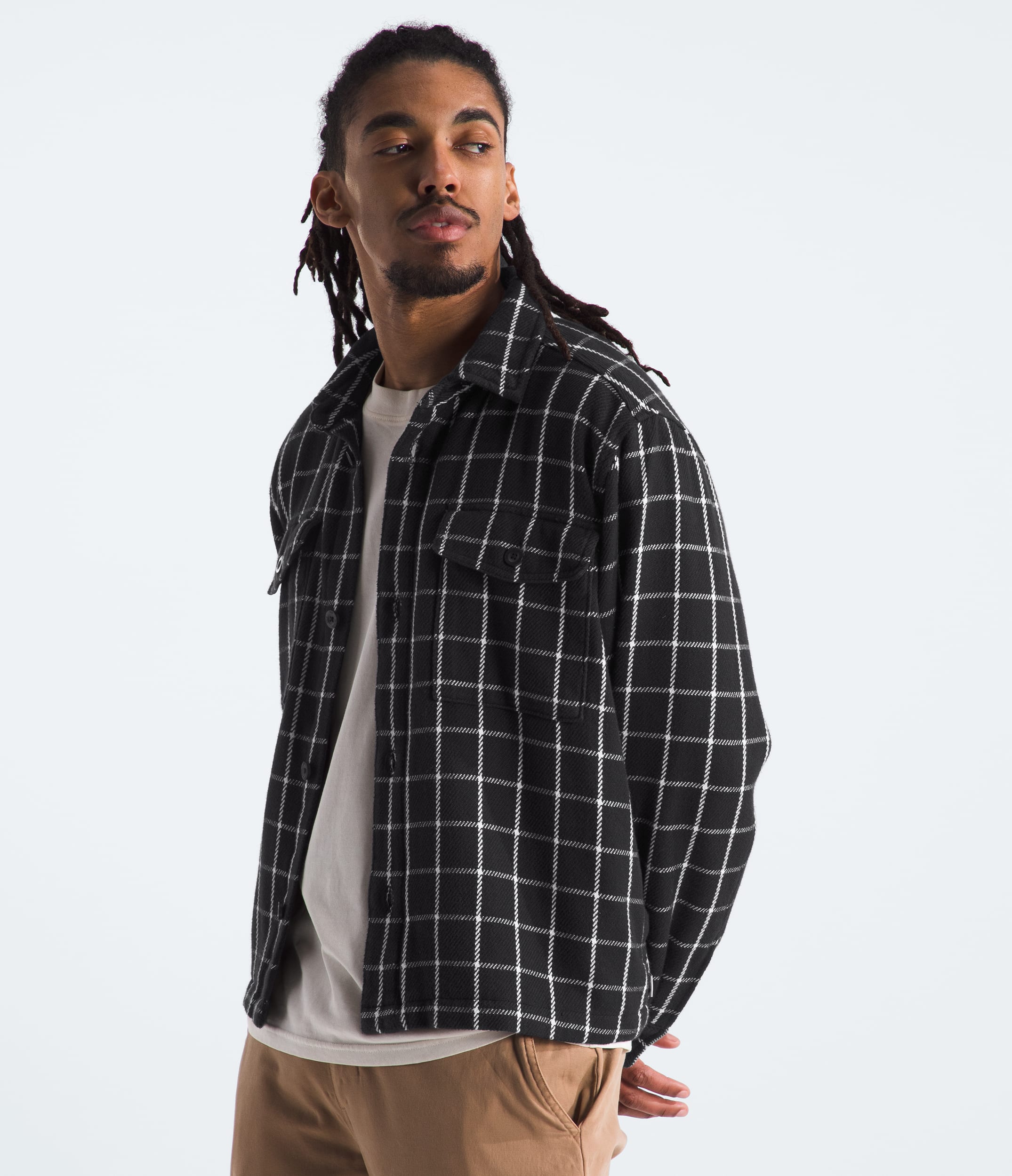 Mens Valley Twill Utility Shacket TNF MODEL34