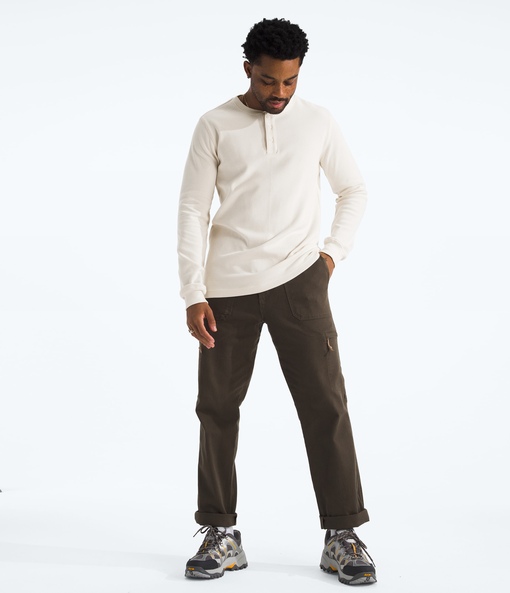 Mens Waffle LongSleeve Henley TNF HERO2