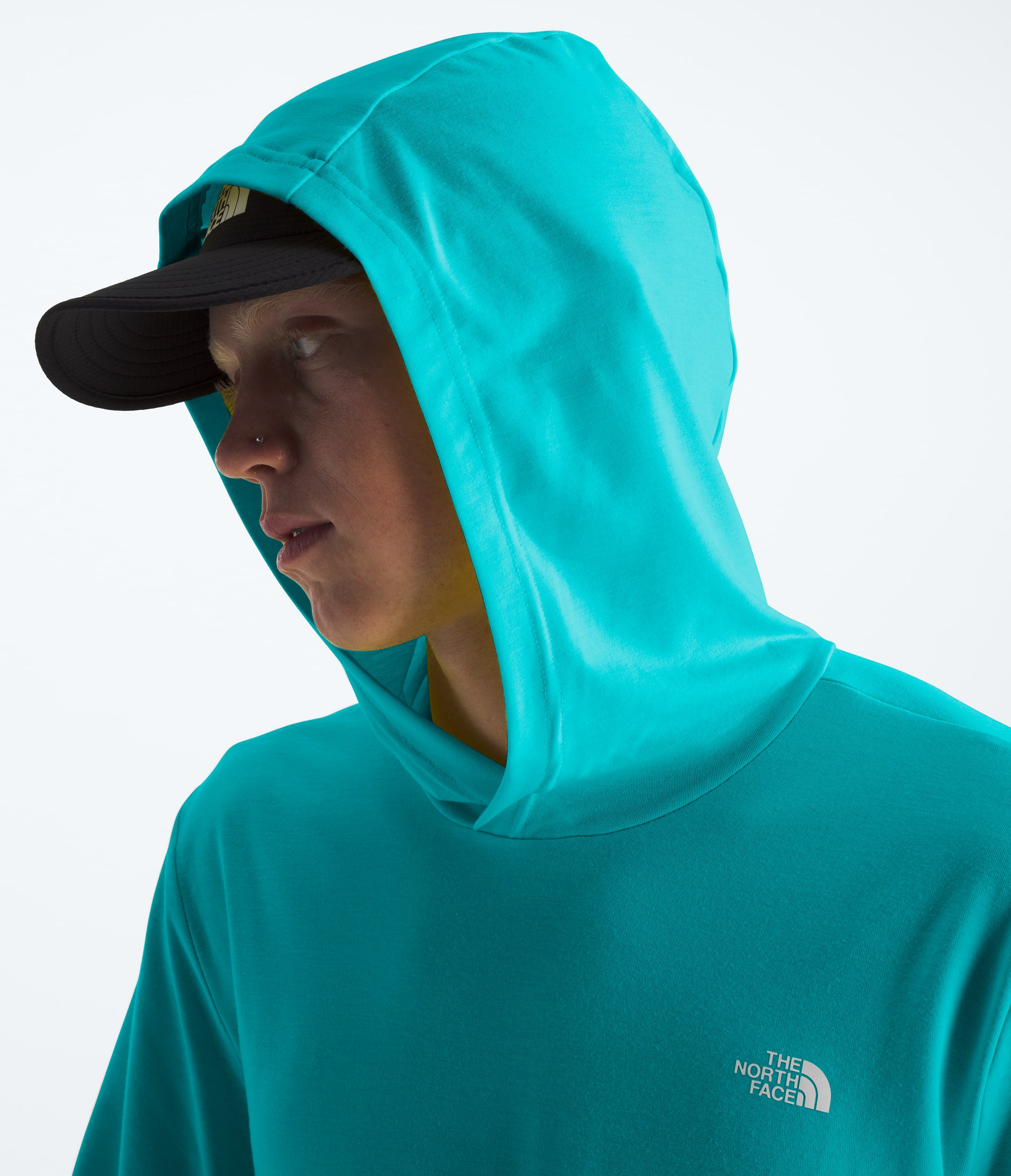 Mens Adventure Sun Hoodie TNF Galactic Blue MODELHOOD2