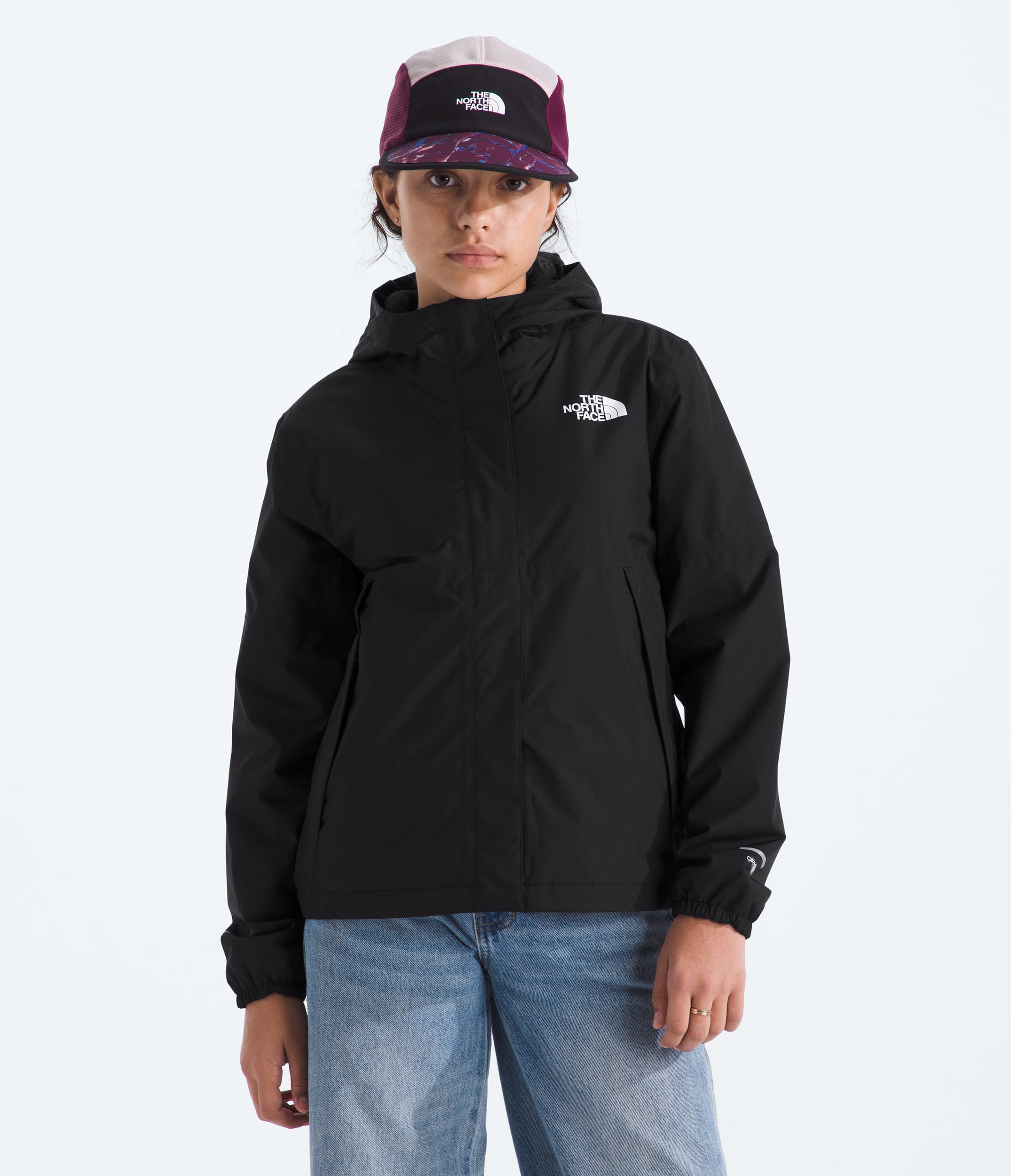 Girls Warm Antora Rain Jacket TNF TNF BlackTNF Black HERO