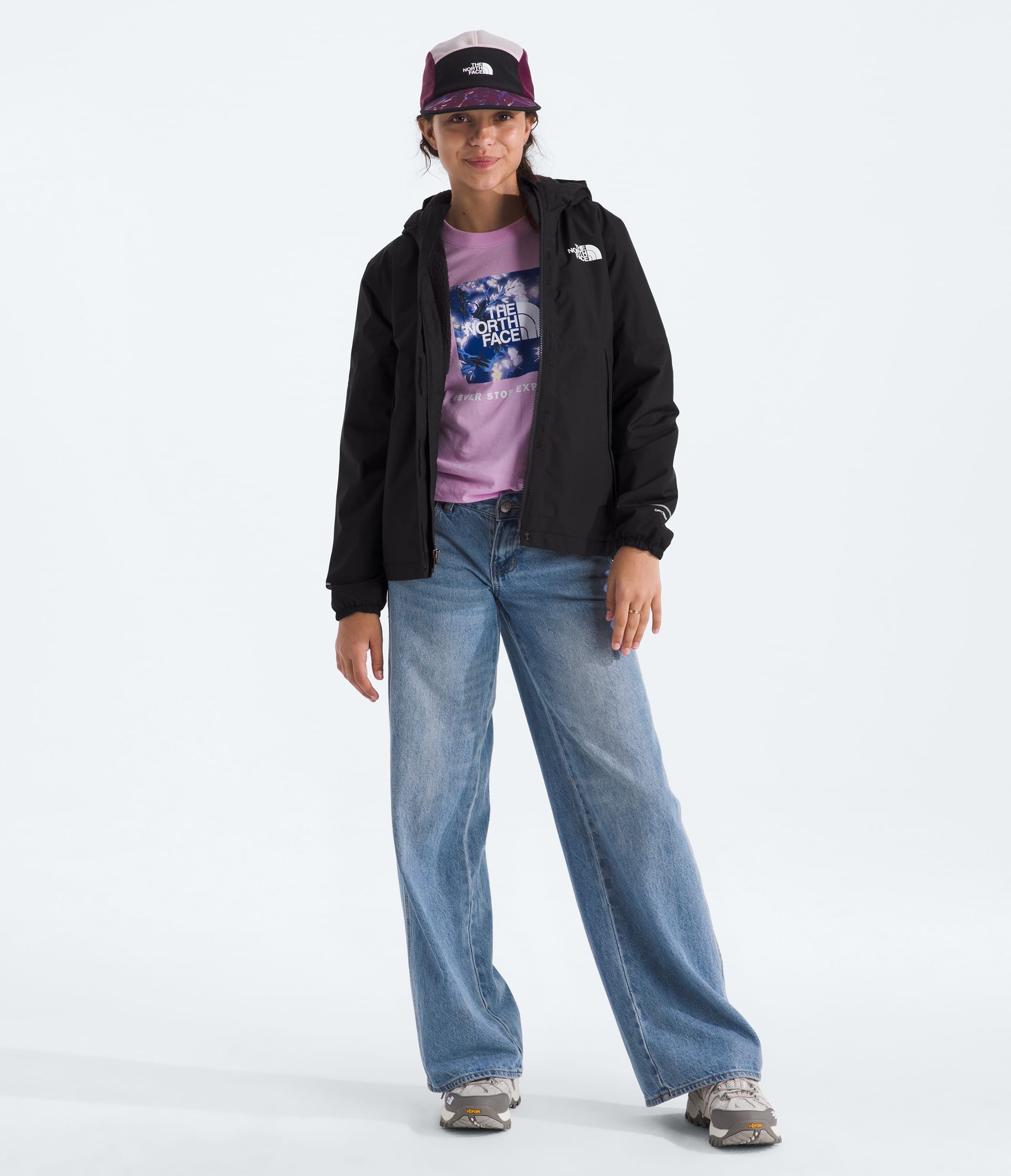 Girls Warm Antora Rain Jacket TNF TNF BlackTNF Black HERO2