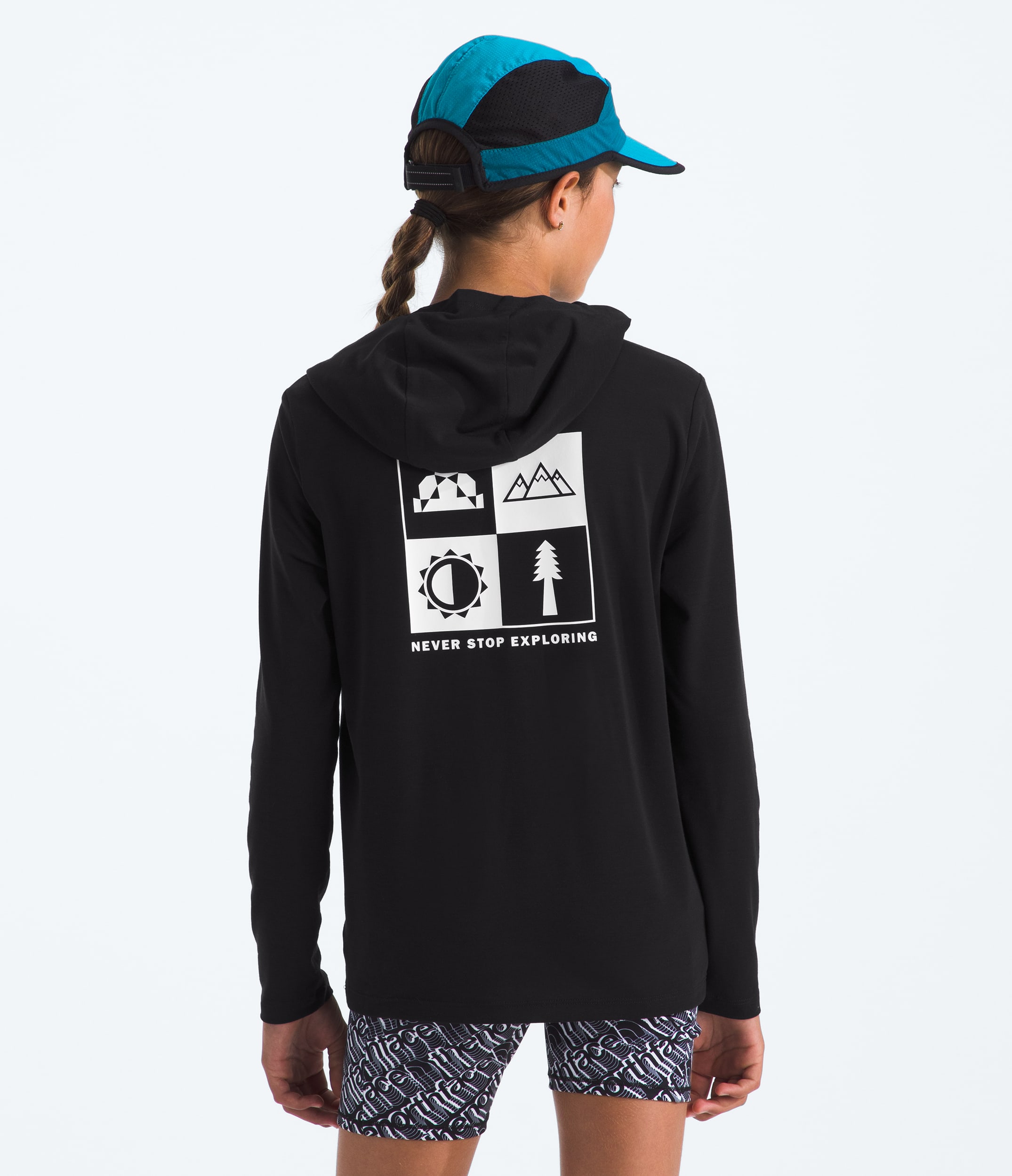 Boys  Girls Adventure LongSleeve HoodieGraphic TNF BACK