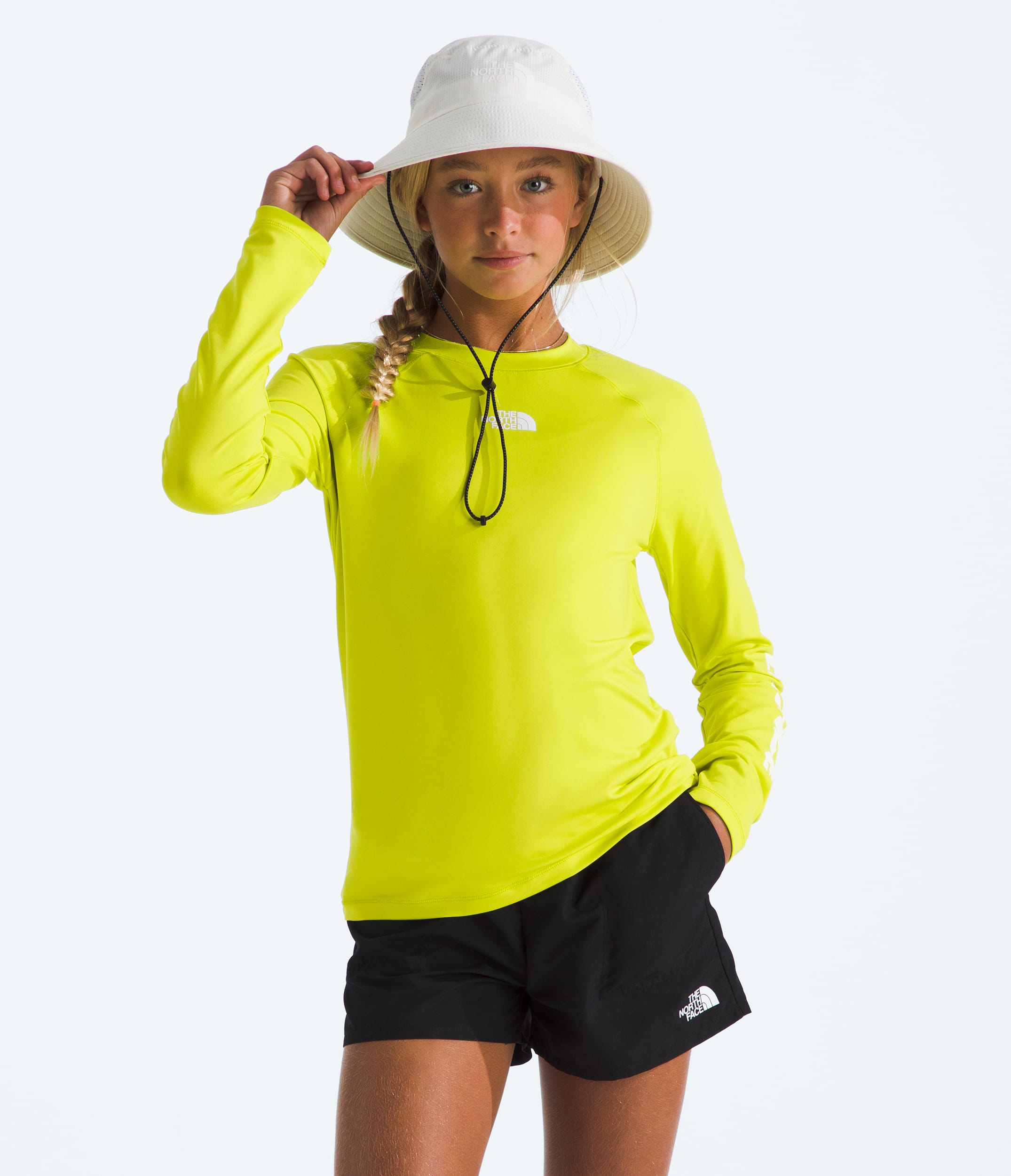 Boys  Girls Amphibious LongSleeve Tee TNF Sulphur Spring Green HERO3