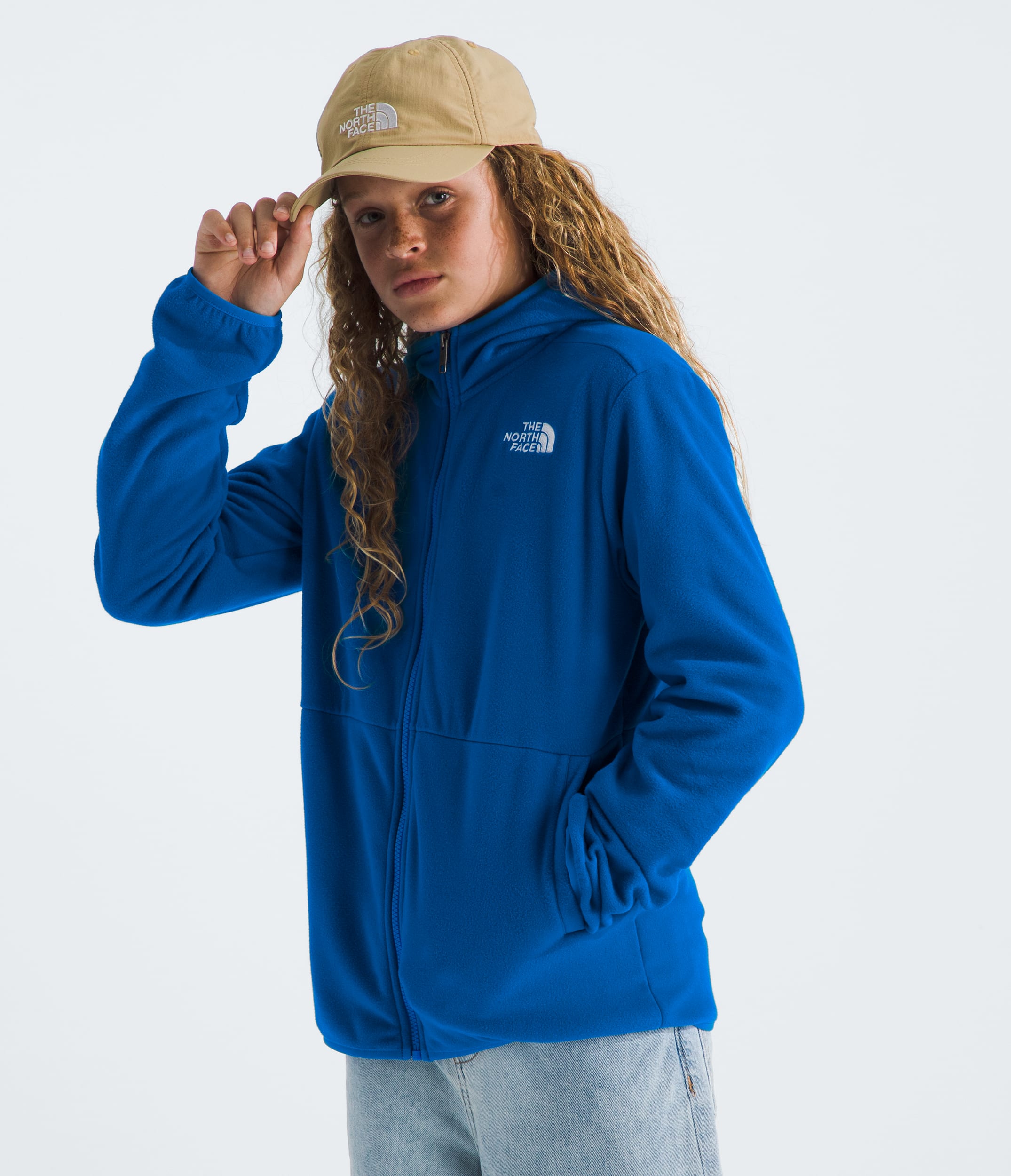 Boys  Girls Glacier FullZip Hooded Jacket TNF Hero Blue MODEL34