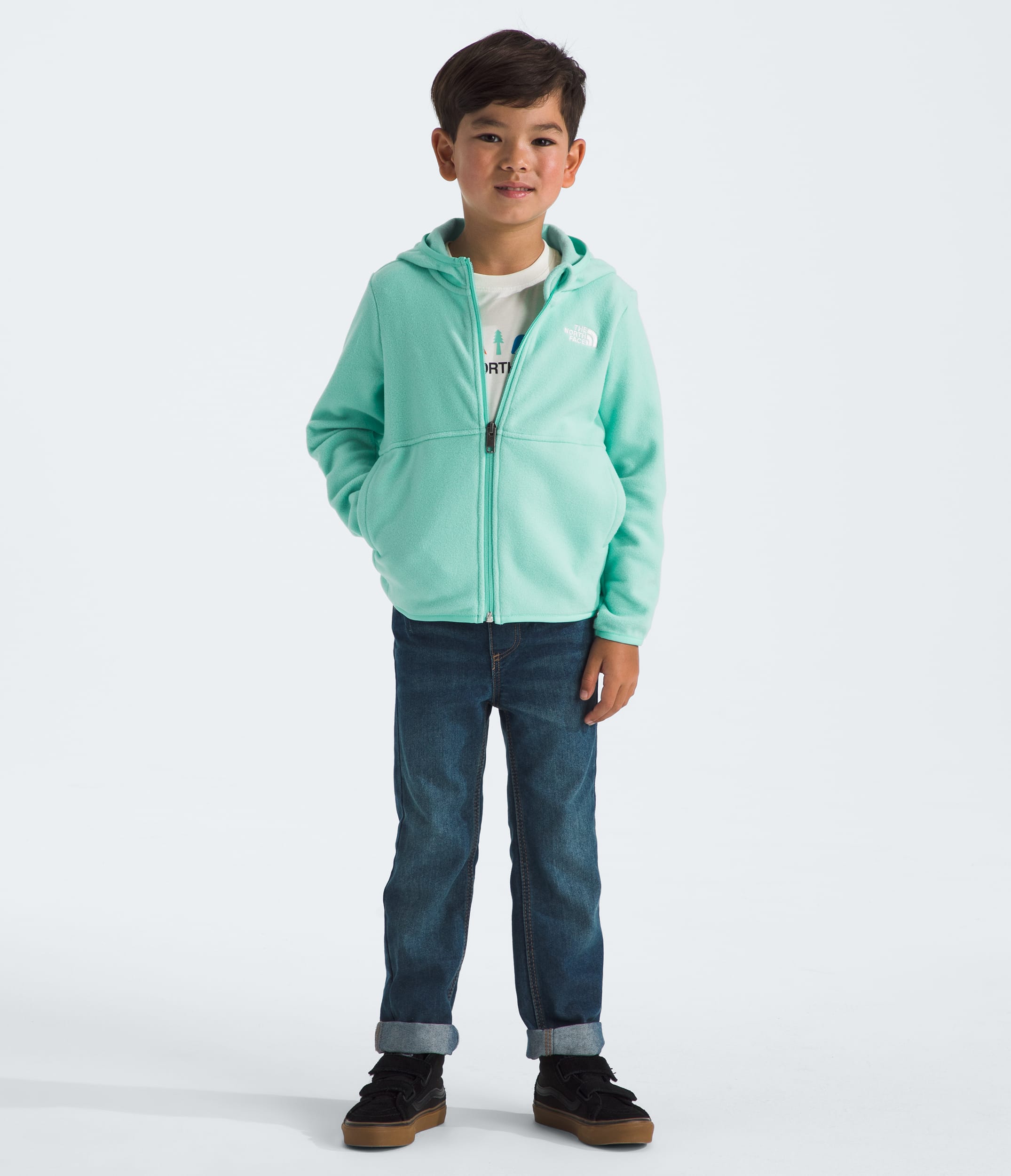 Veste  capuche Glacier avec fermeture clair pour enfants TNF HERO2