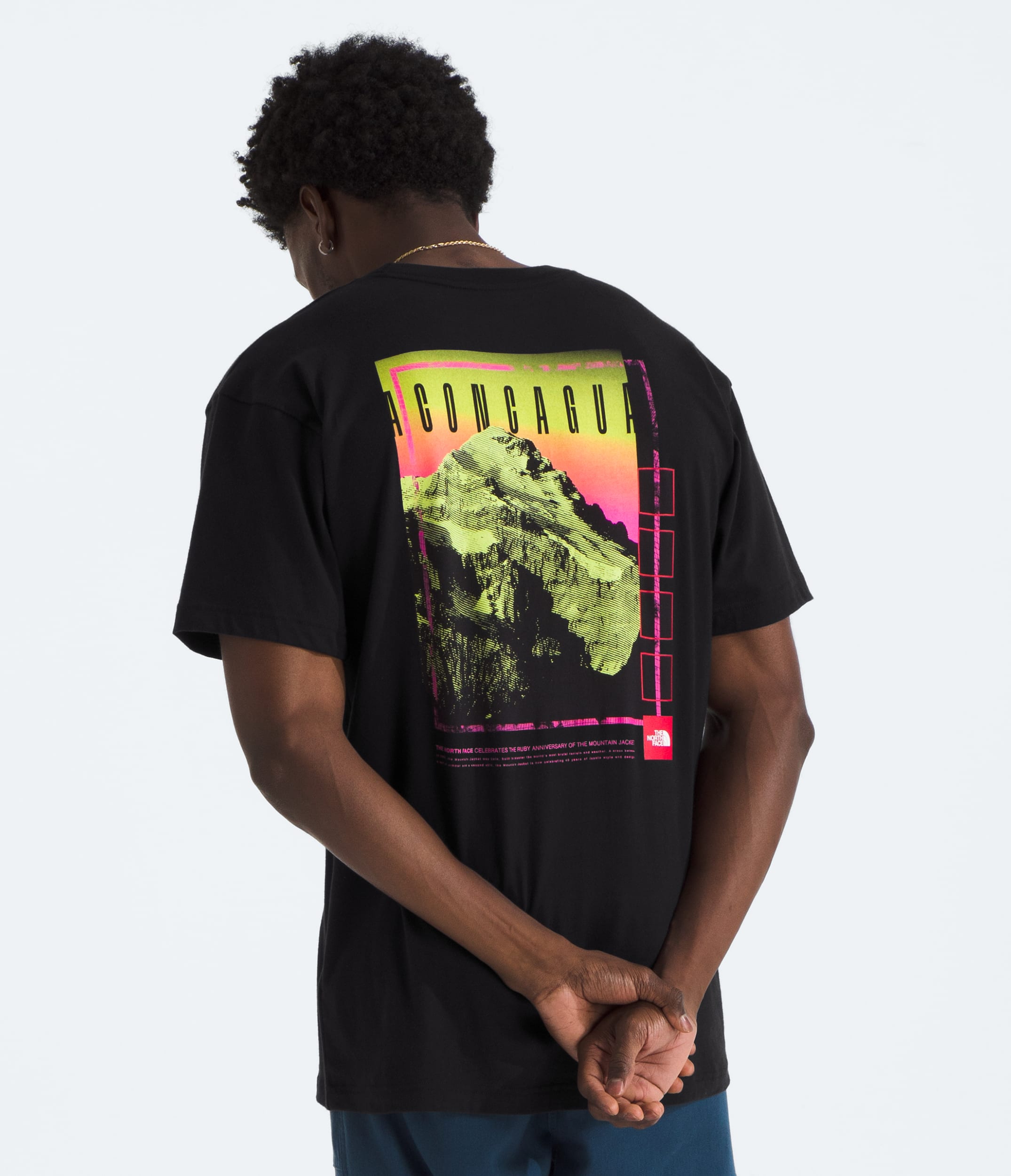 Mens ShortSleeve TNF Red Box Aconcagua Heavyweight Tee TNF HERO