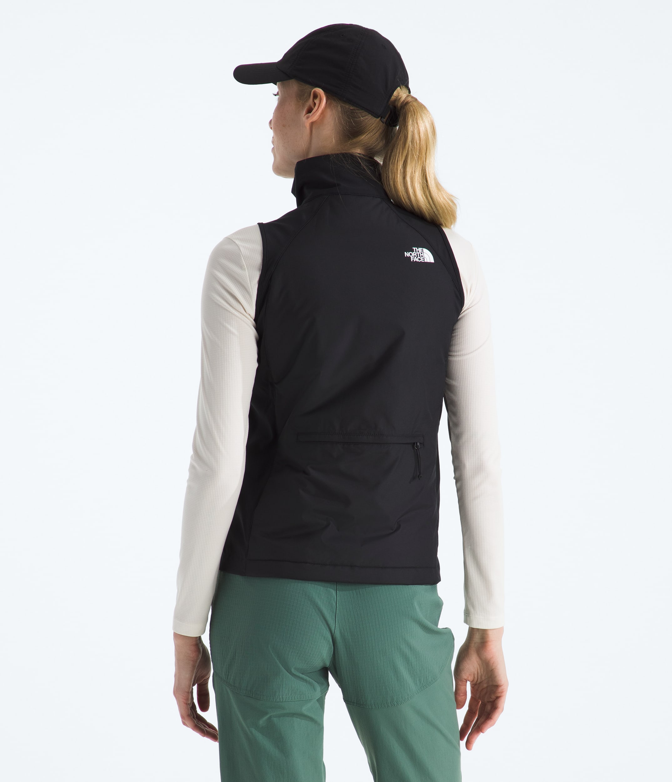 Womens Packable Hybrid Vest TNF BACK