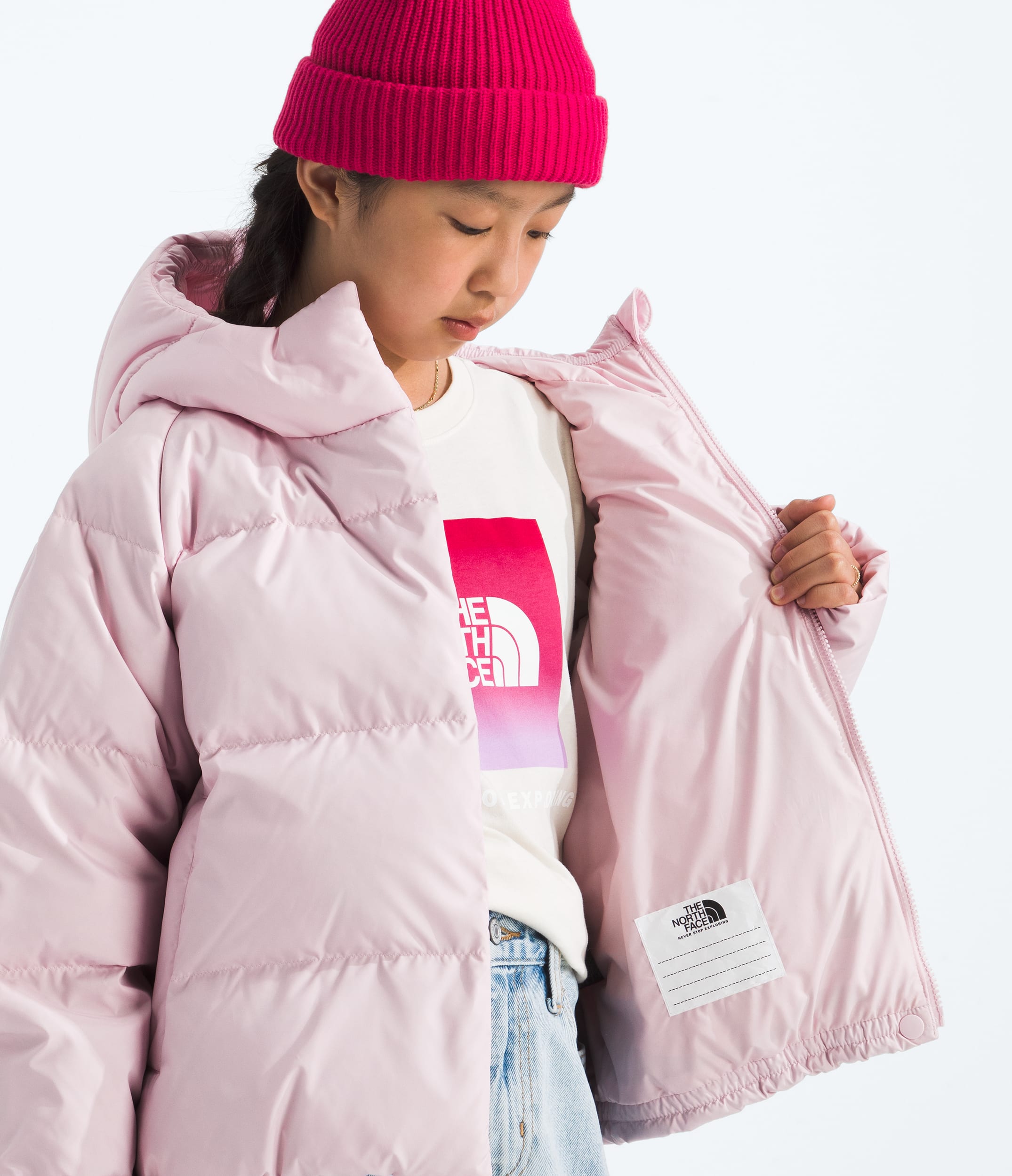 Girls North Down Hooded Jacket TNF MODELINT