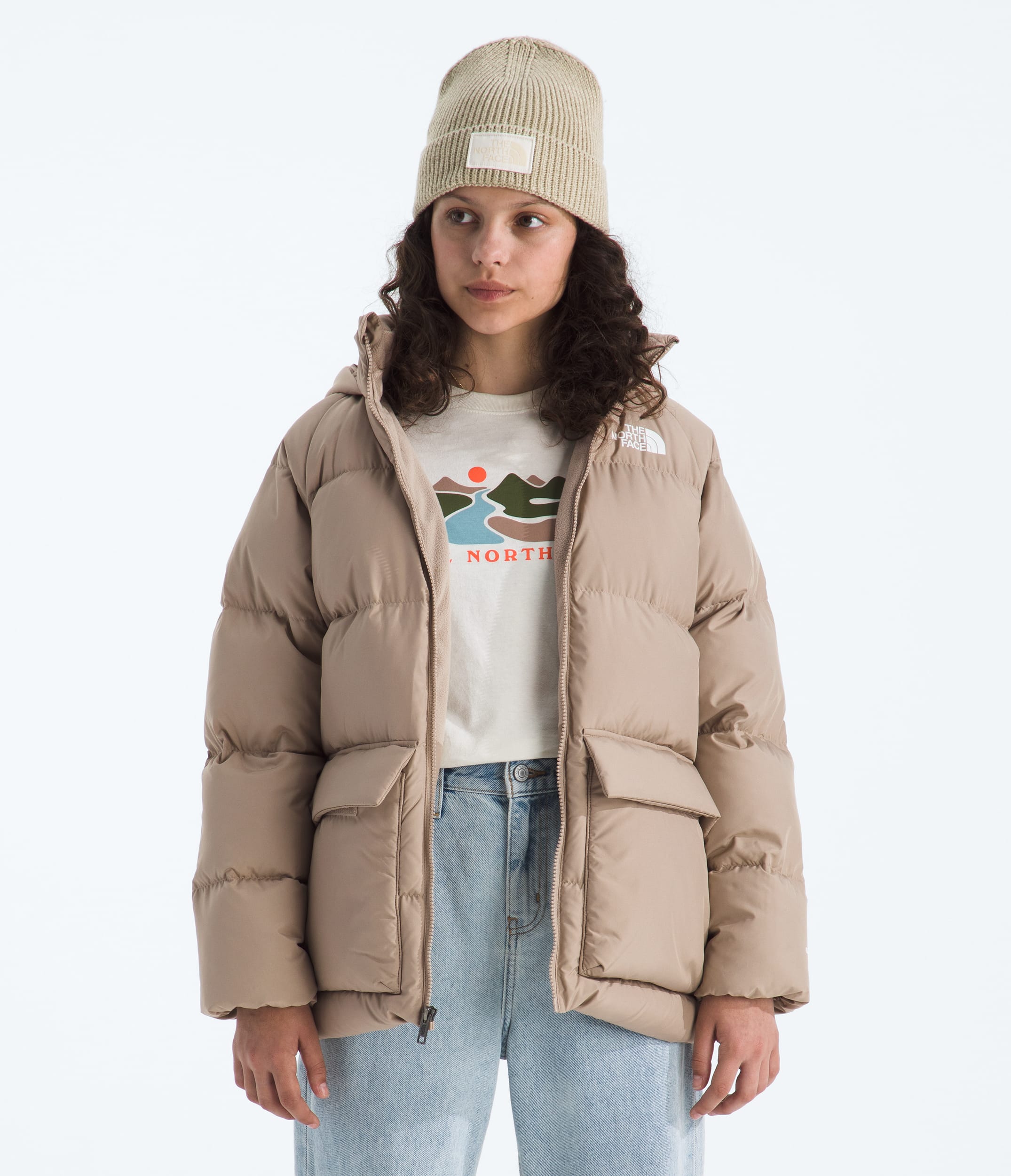 Boys  Girls North Down FleeceLined Short Parka TNF HERO3