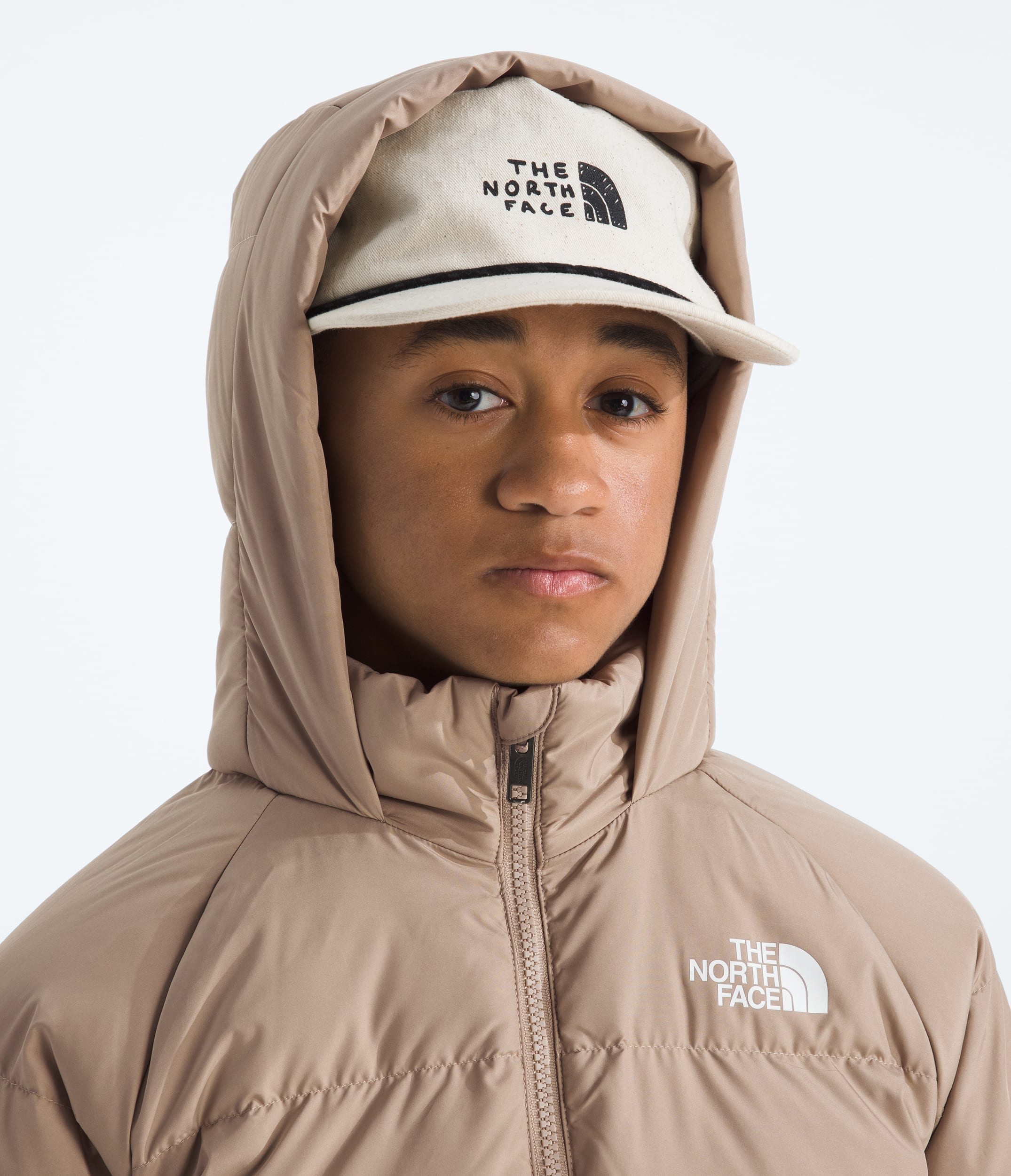 Boys  Girls North Down FleeceLined Short Parka TNF MODELHOOD2