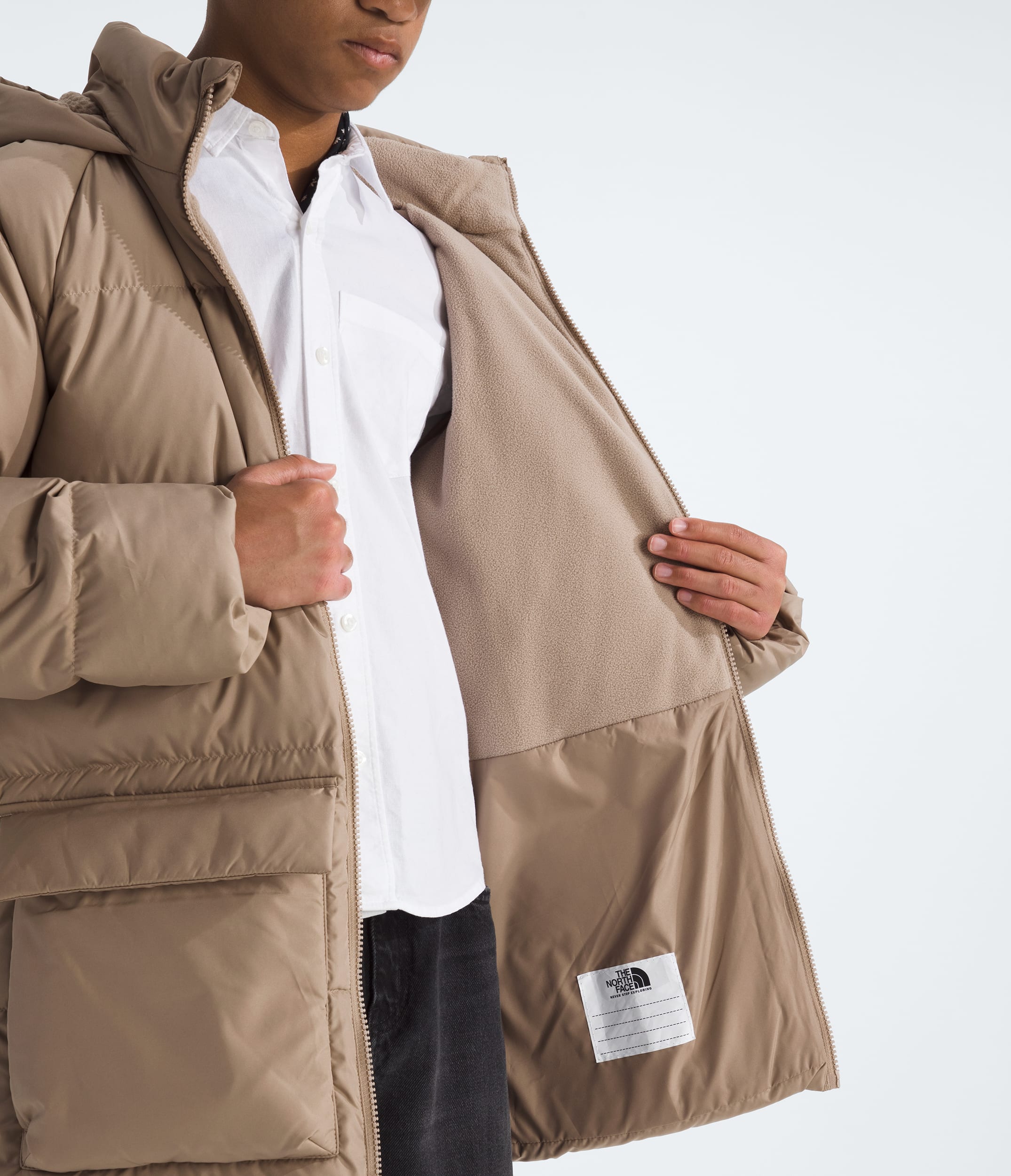 Boys  Girls North Down FleeceLined Short Parka TNF MODELINT