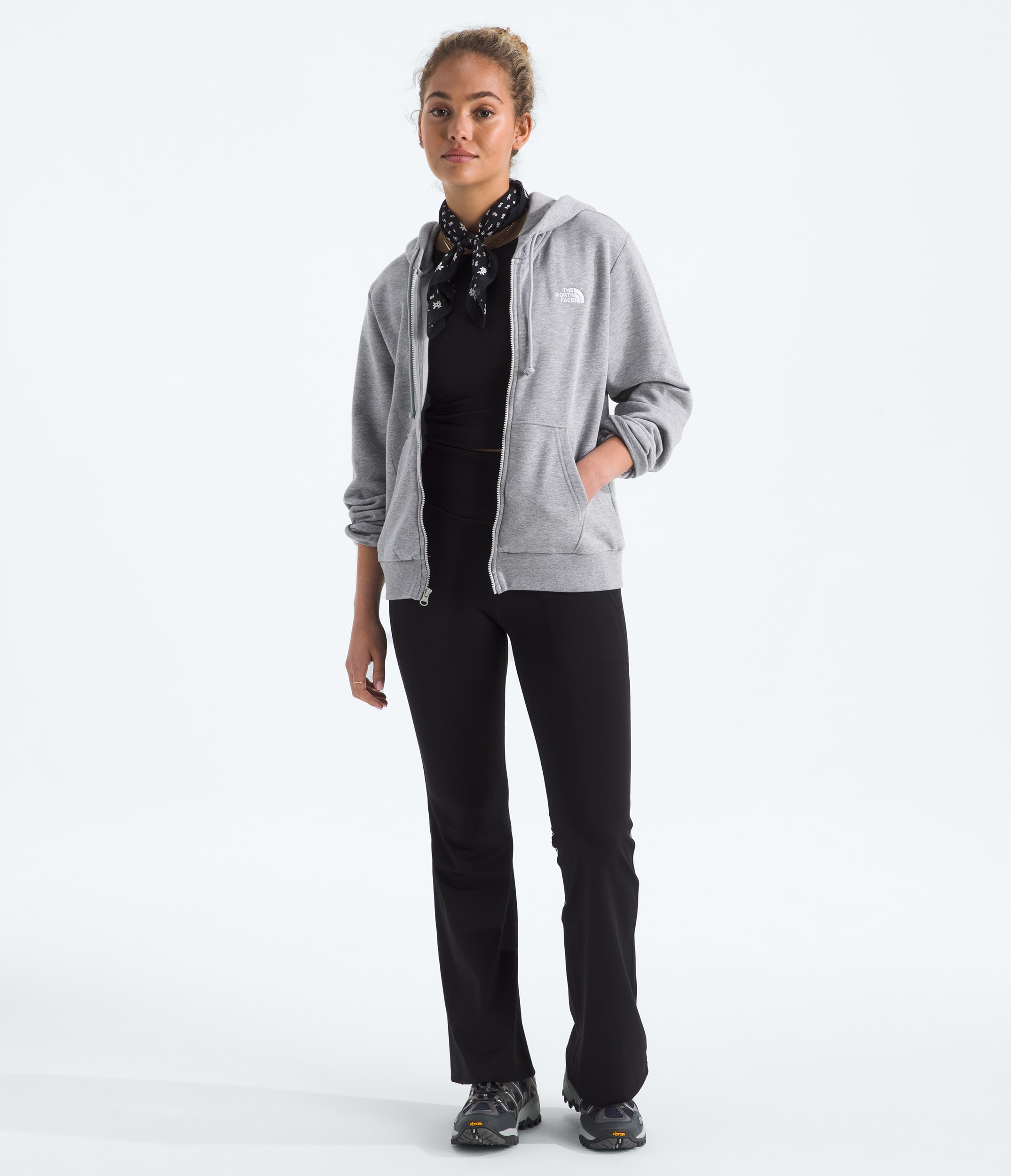 Womens Evolution Simple Dome Regular FullZip Hoodie TNF TNF Pale Grey Heather HERO2