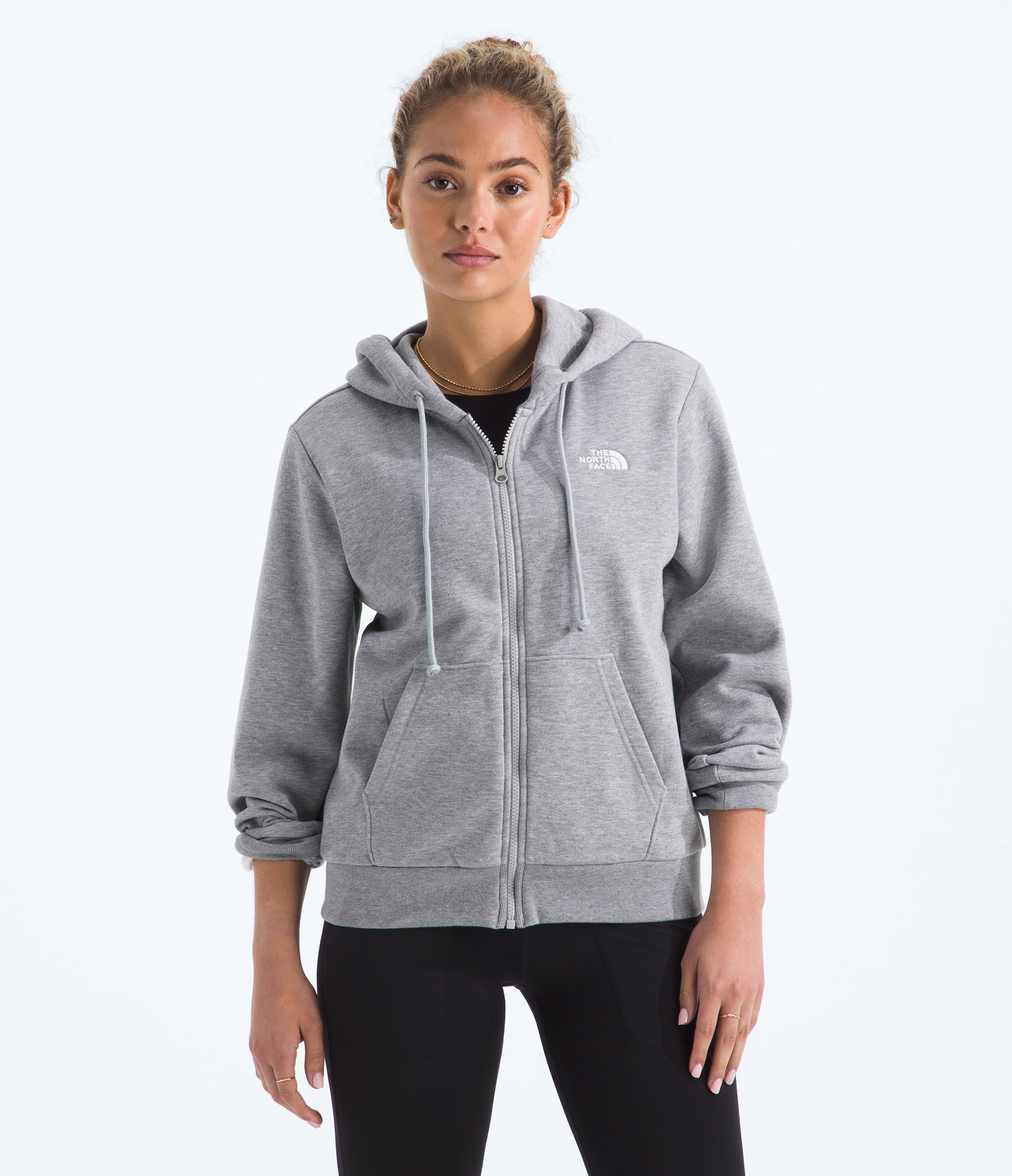 Womens Evolution Simple Dome Regular FullZip Hoodie TNF TNF Pale Grey Heather Main
