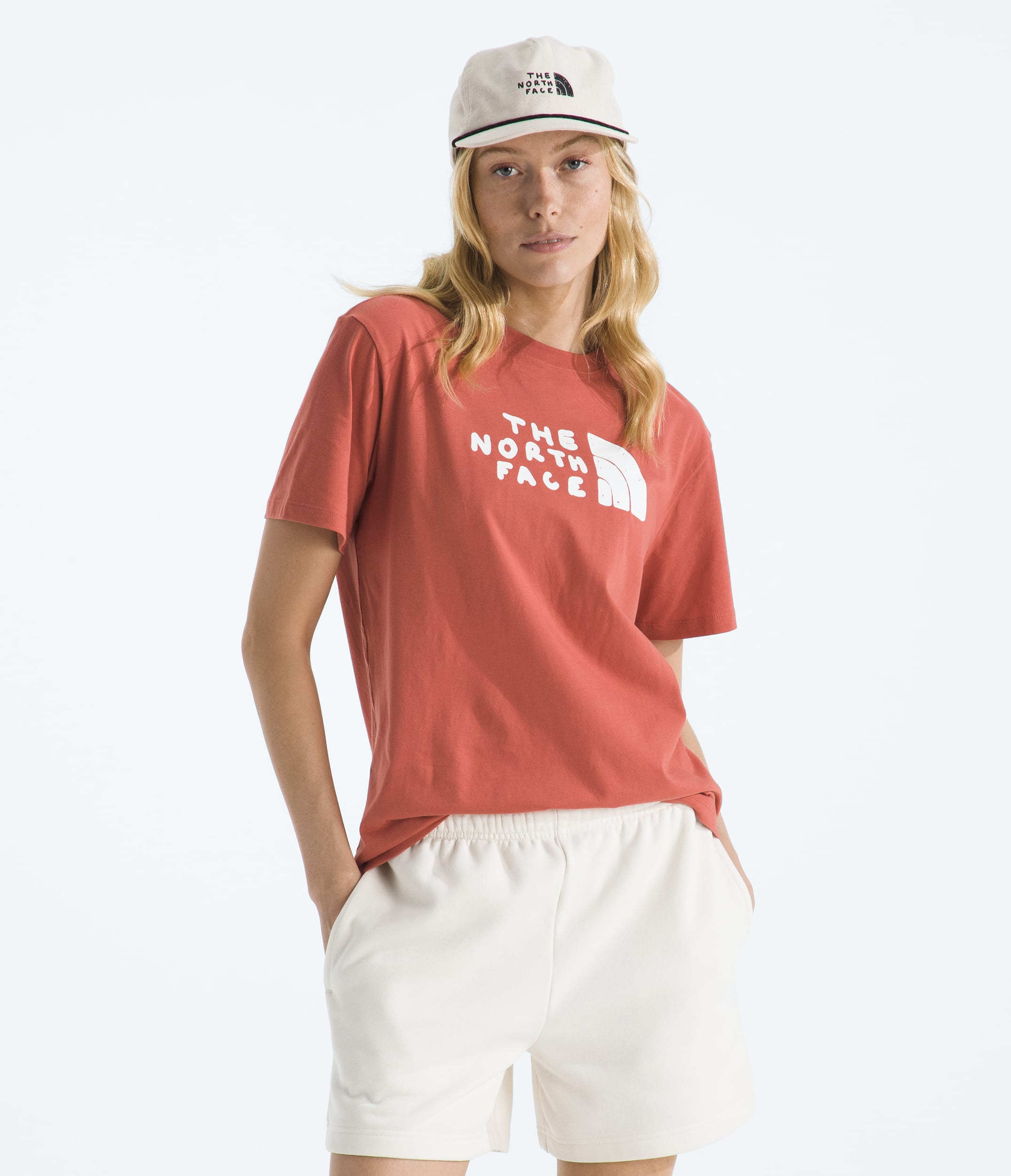 Womens Evolution Sketch Logo Half Dome ShortSleeve TeeGraphic TNF Main