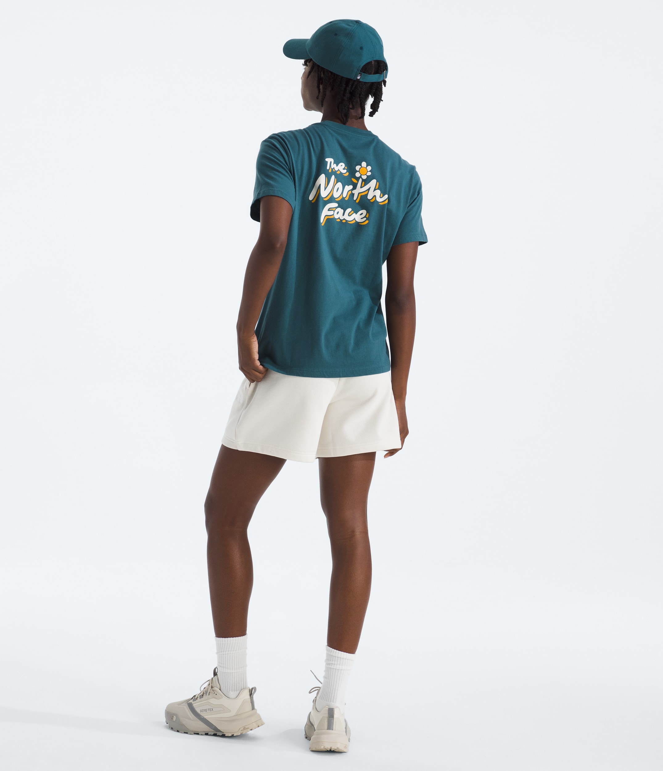 Womens Evolution Floral Cloud ShortSleeve TeeGraphic TNF HERO2