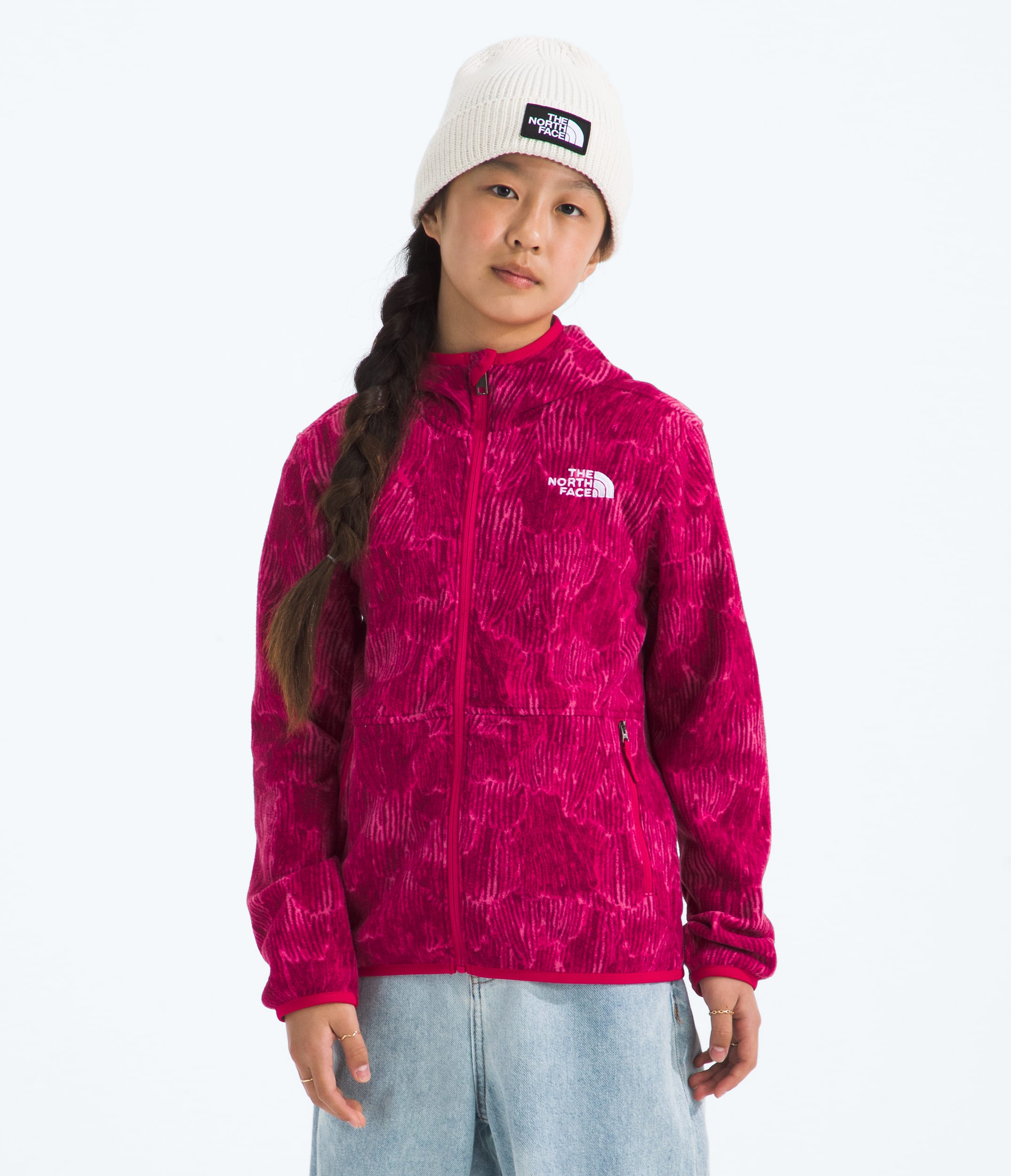 Boys  Girls Glacier FullZip HoodiePrint TNF HERO2