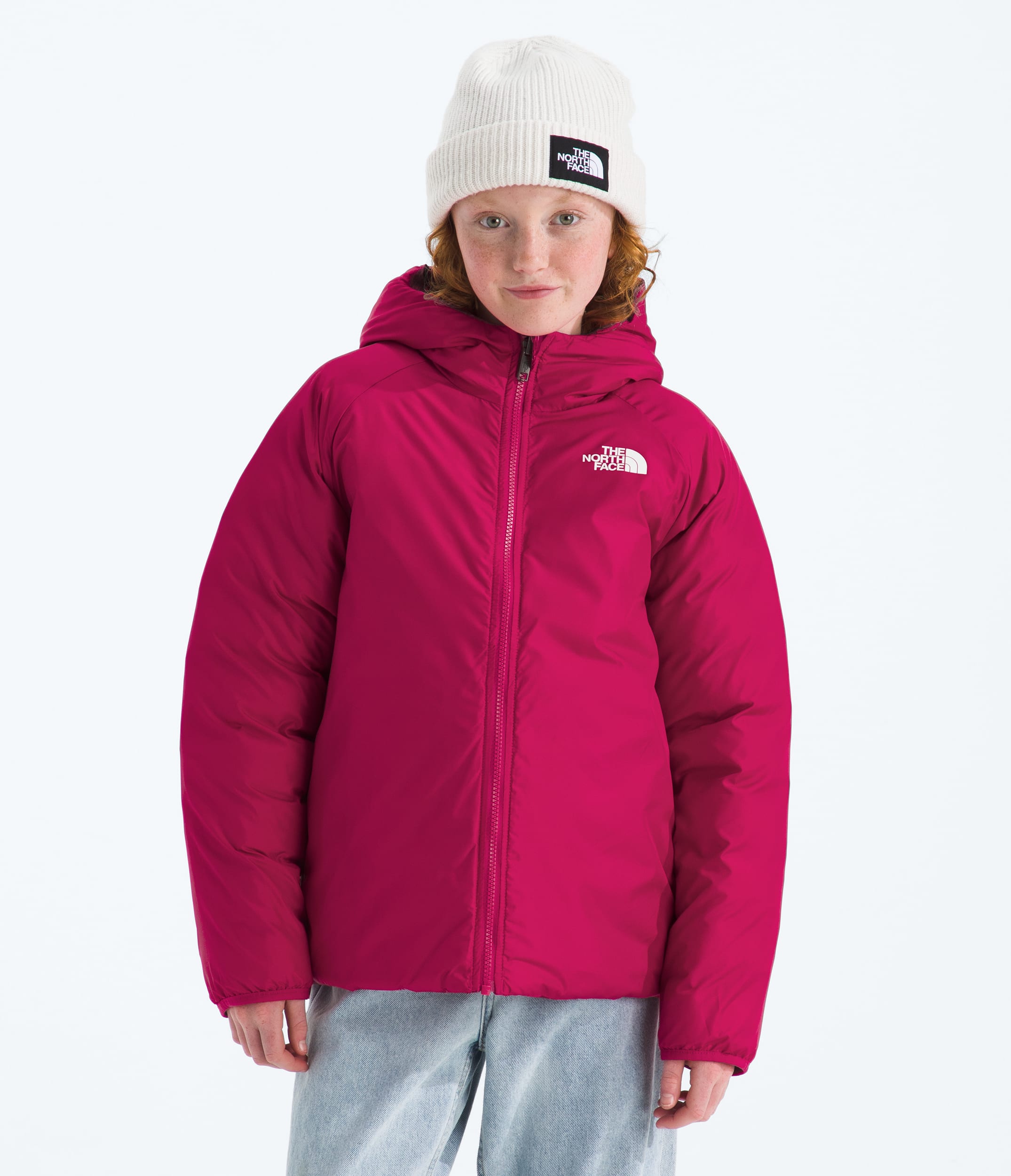 Girls Reversible Perrito Hooded JacketPrint TNF HEROREV