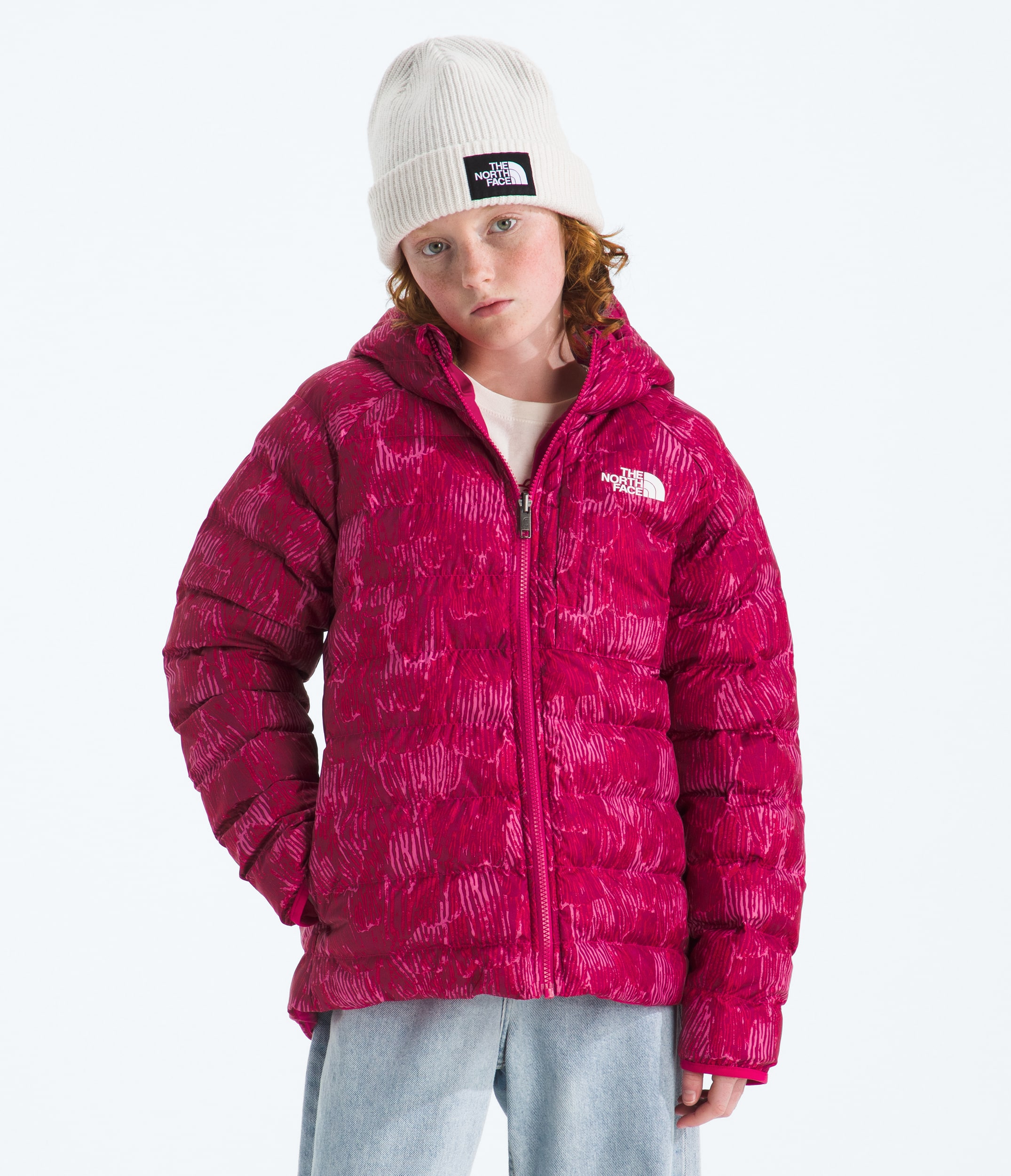Girls Reversible Perrito Hooded JacketPrint TNF Main