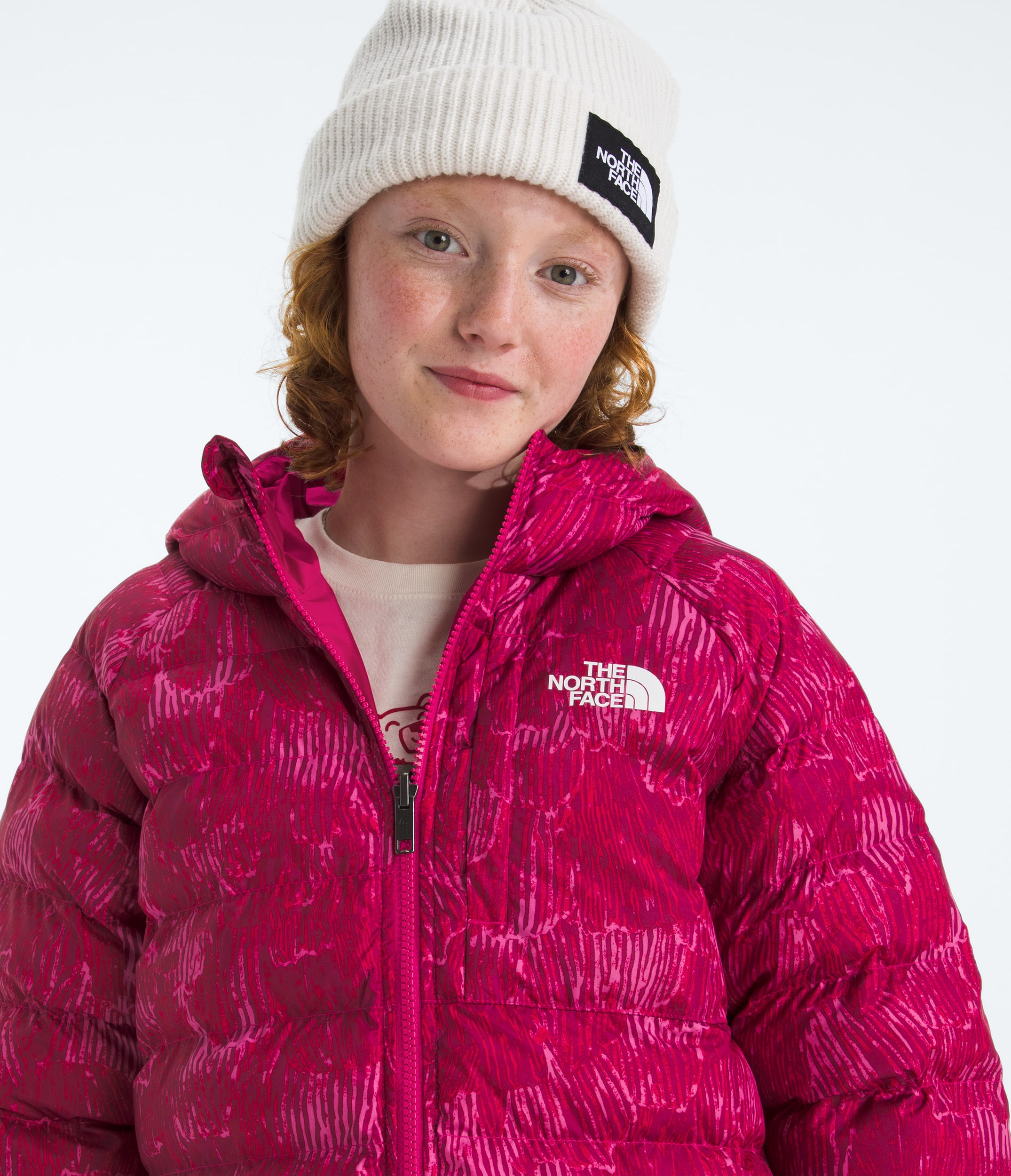 Girls Reversible Perrito Hooded JacketPrint TNF HERO2