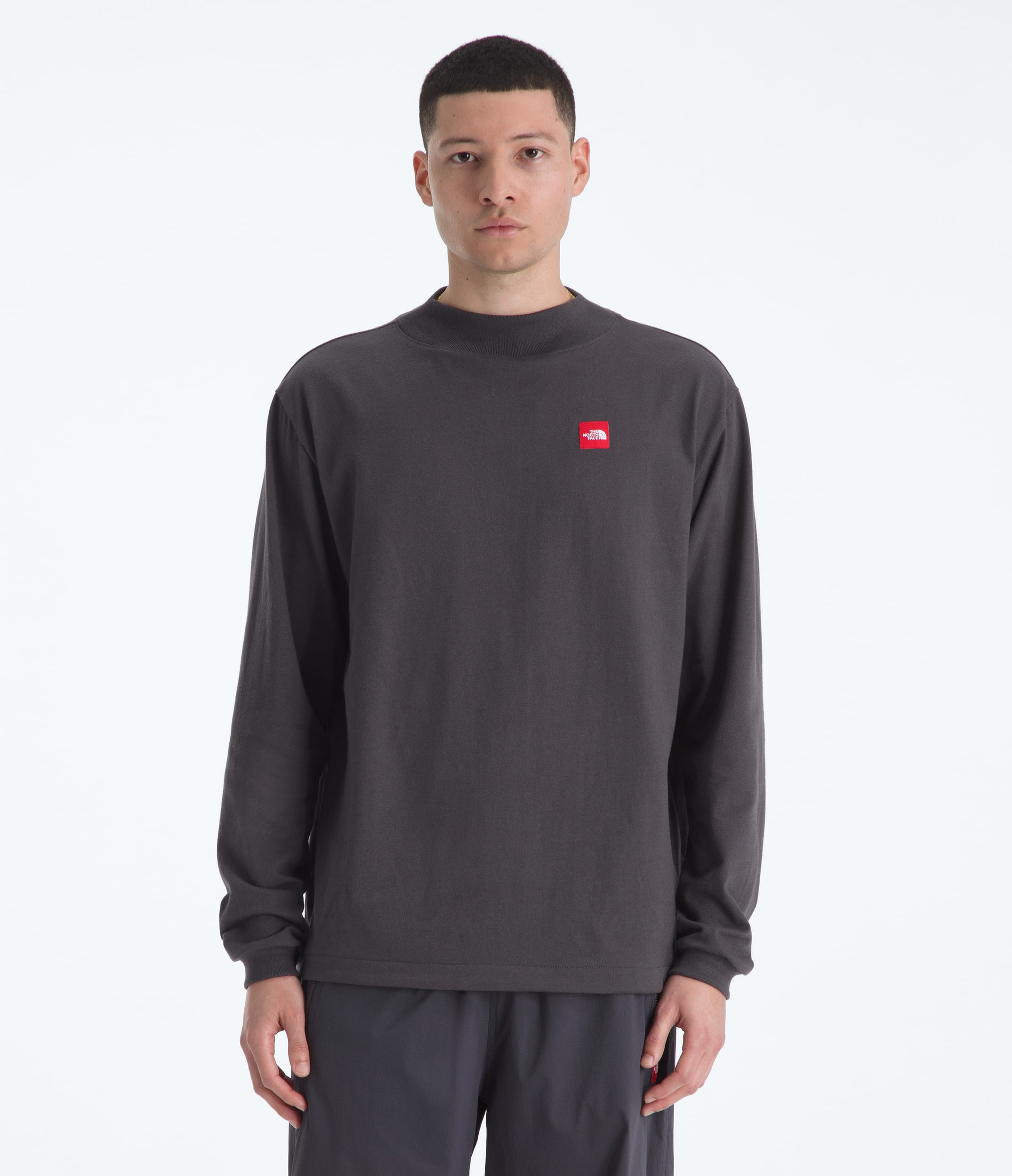 Mens TNF Red Box LongSleeve Tee TNF Obsidian Main