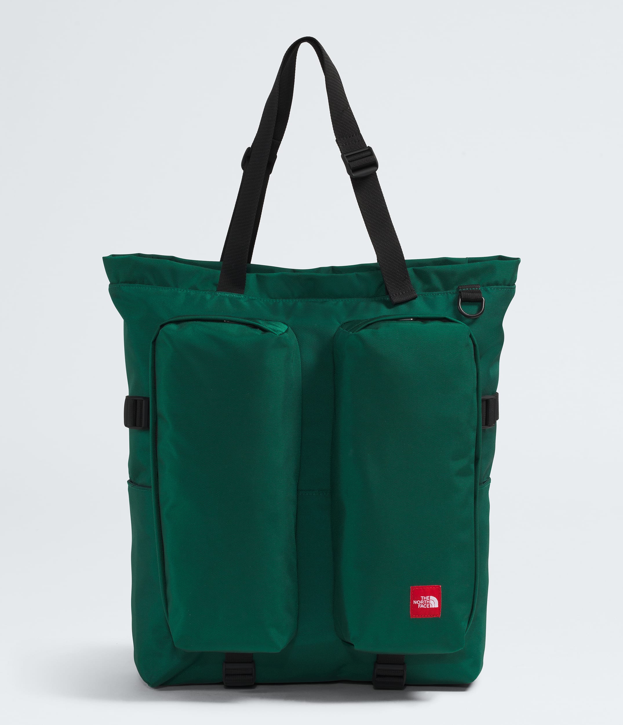 TNF Red Box Tote Bag TNF Hunter Green HERO