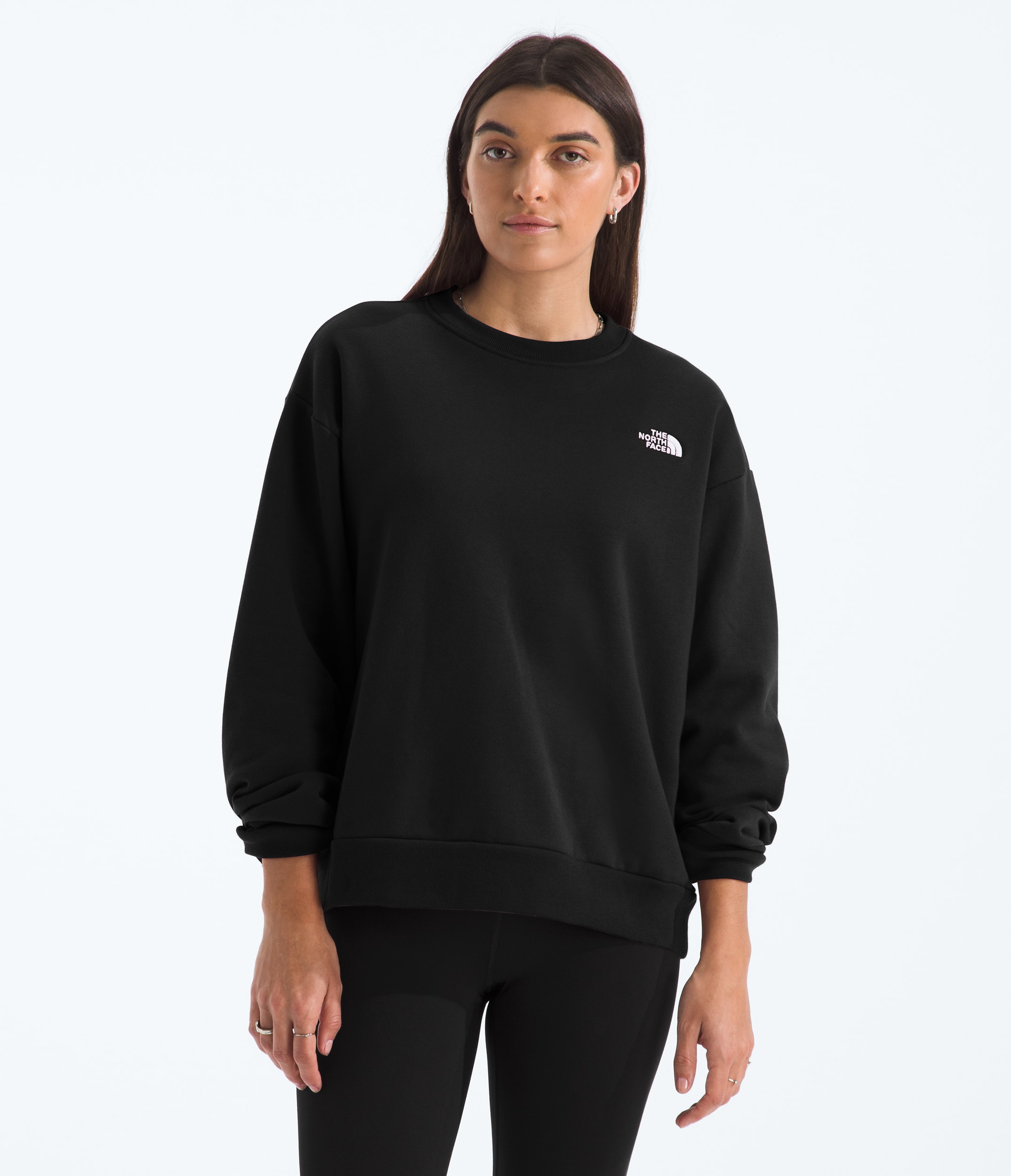 Womens Evolution Simple Dome Oversized Crew TNF TNF Black HERO