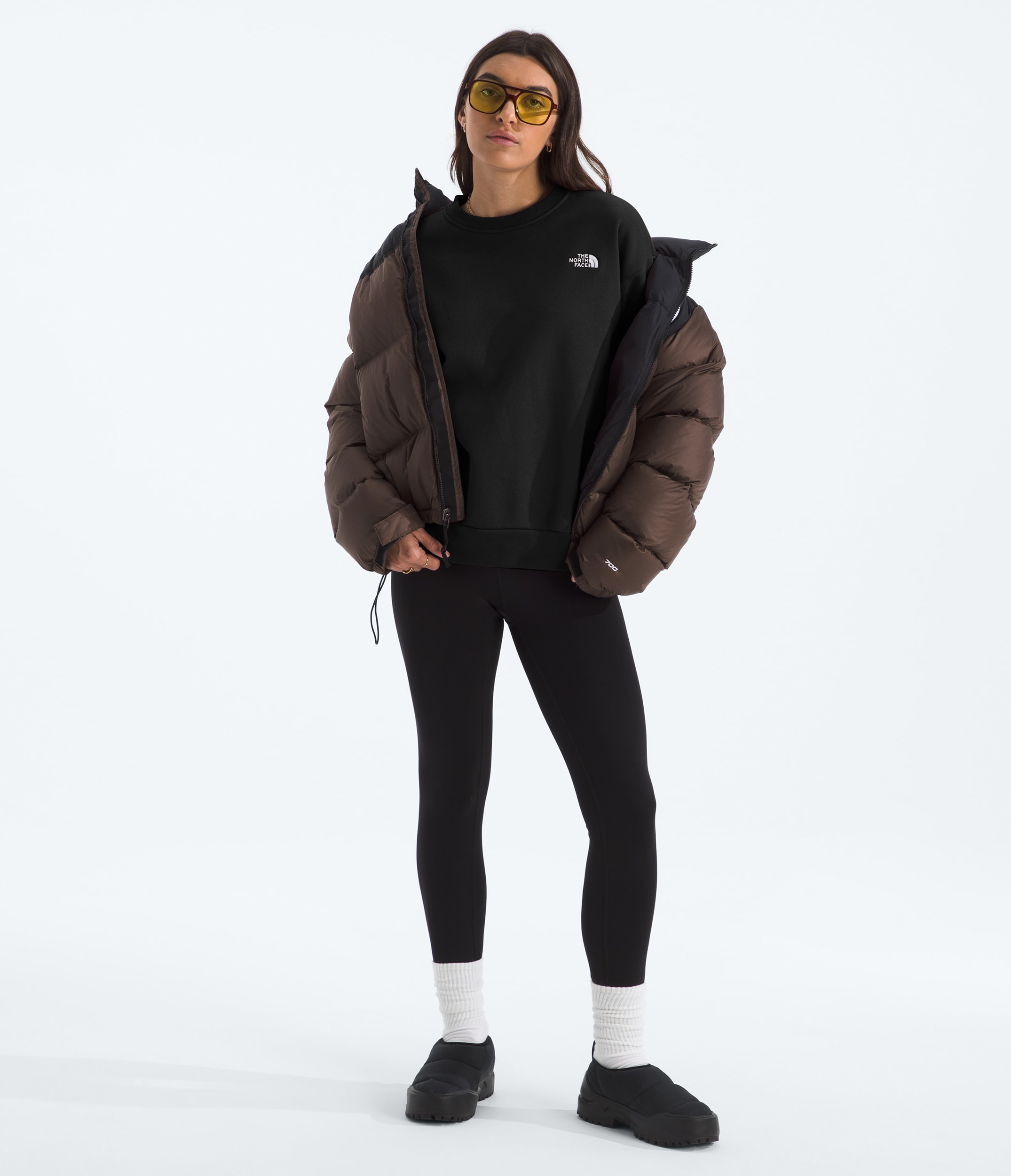Womens Evolution Simple Dome Oversized Crew TNF TNF Black HERO2