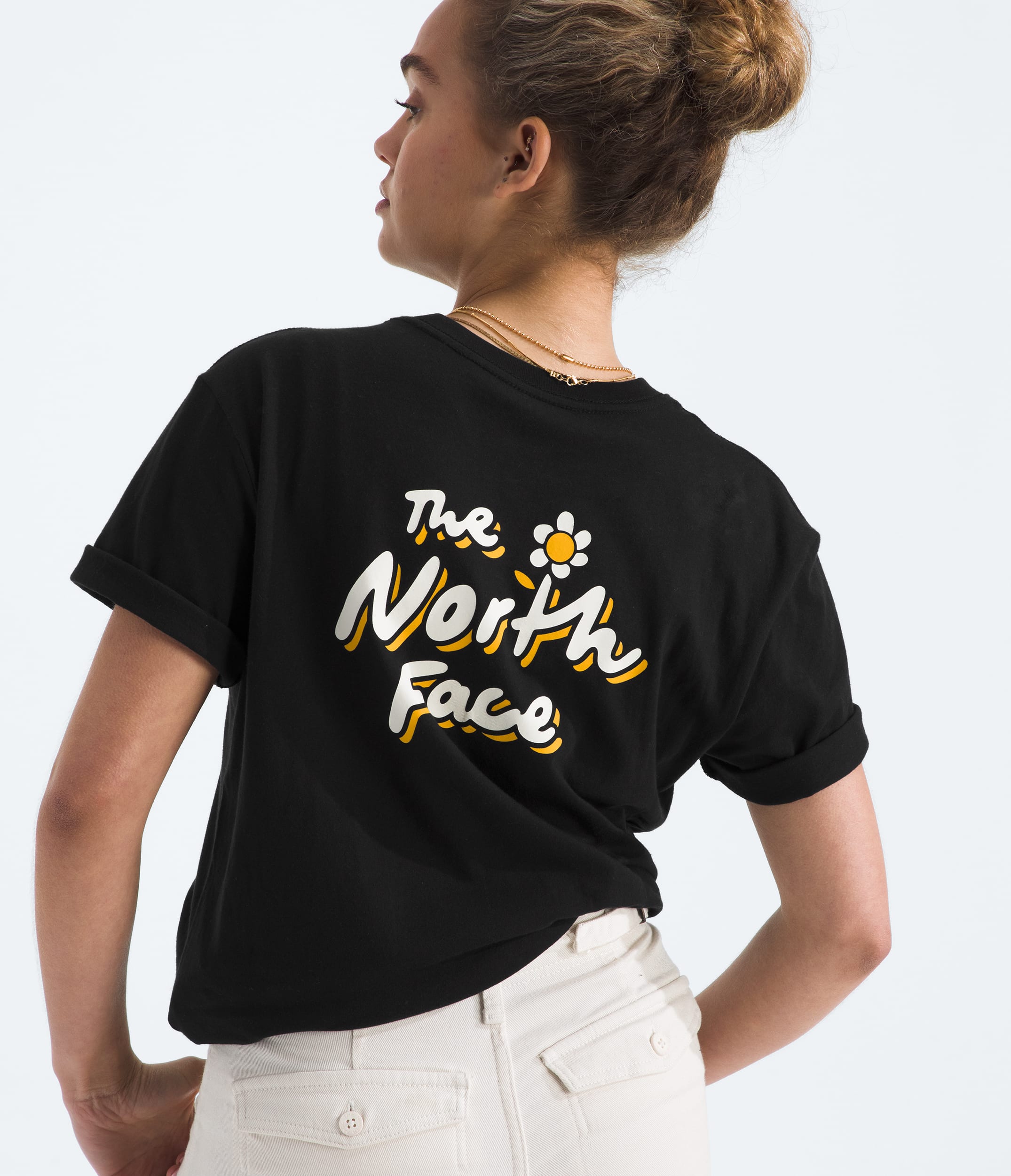 Womens Evolution Floral Cloud ShortSleeve TeeGraphic TNF HERO2