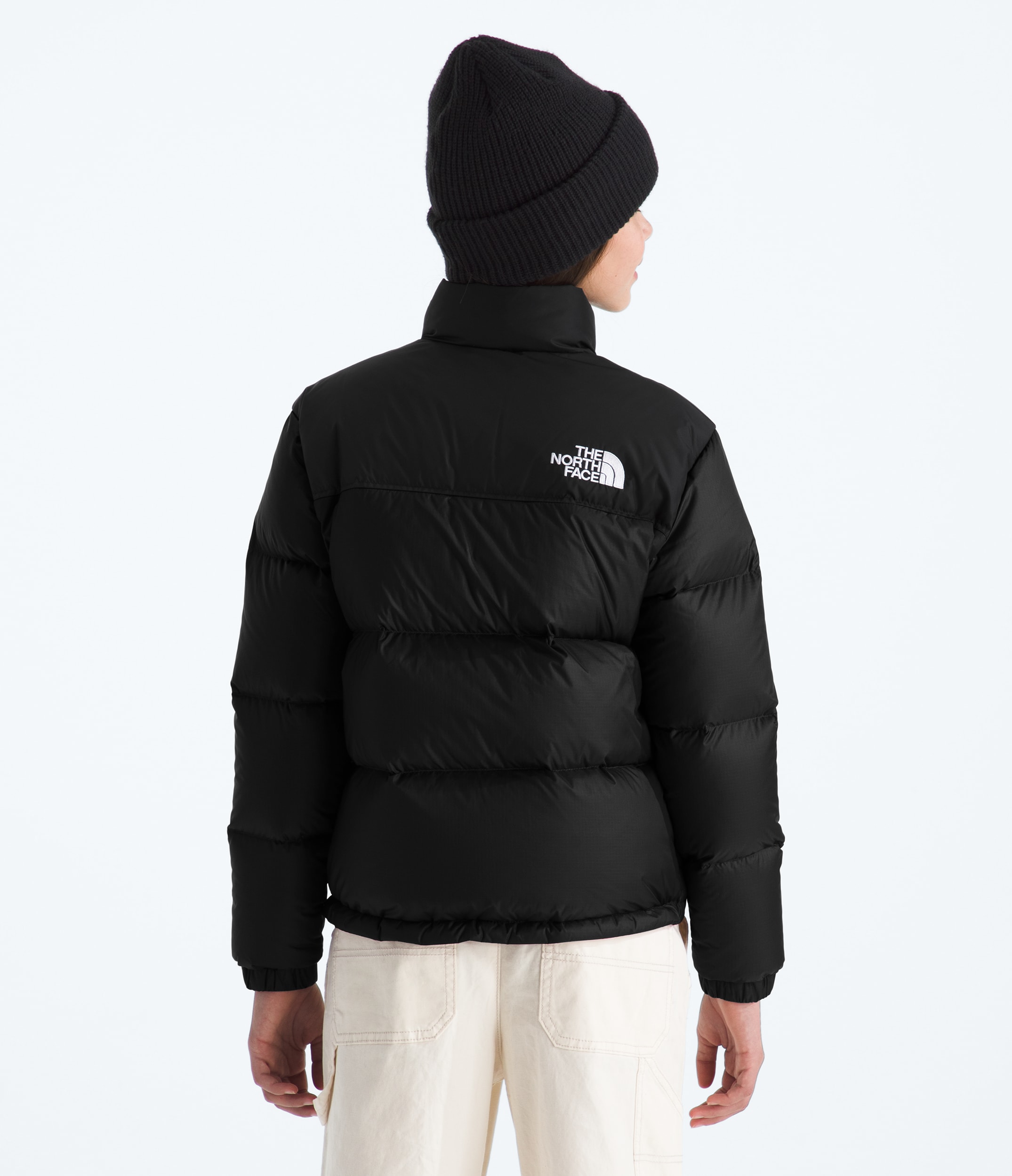Boys  Girls 1996 Retro Nuptse Jacket TNF TNF BlackTNF BlackRecycled down BACK