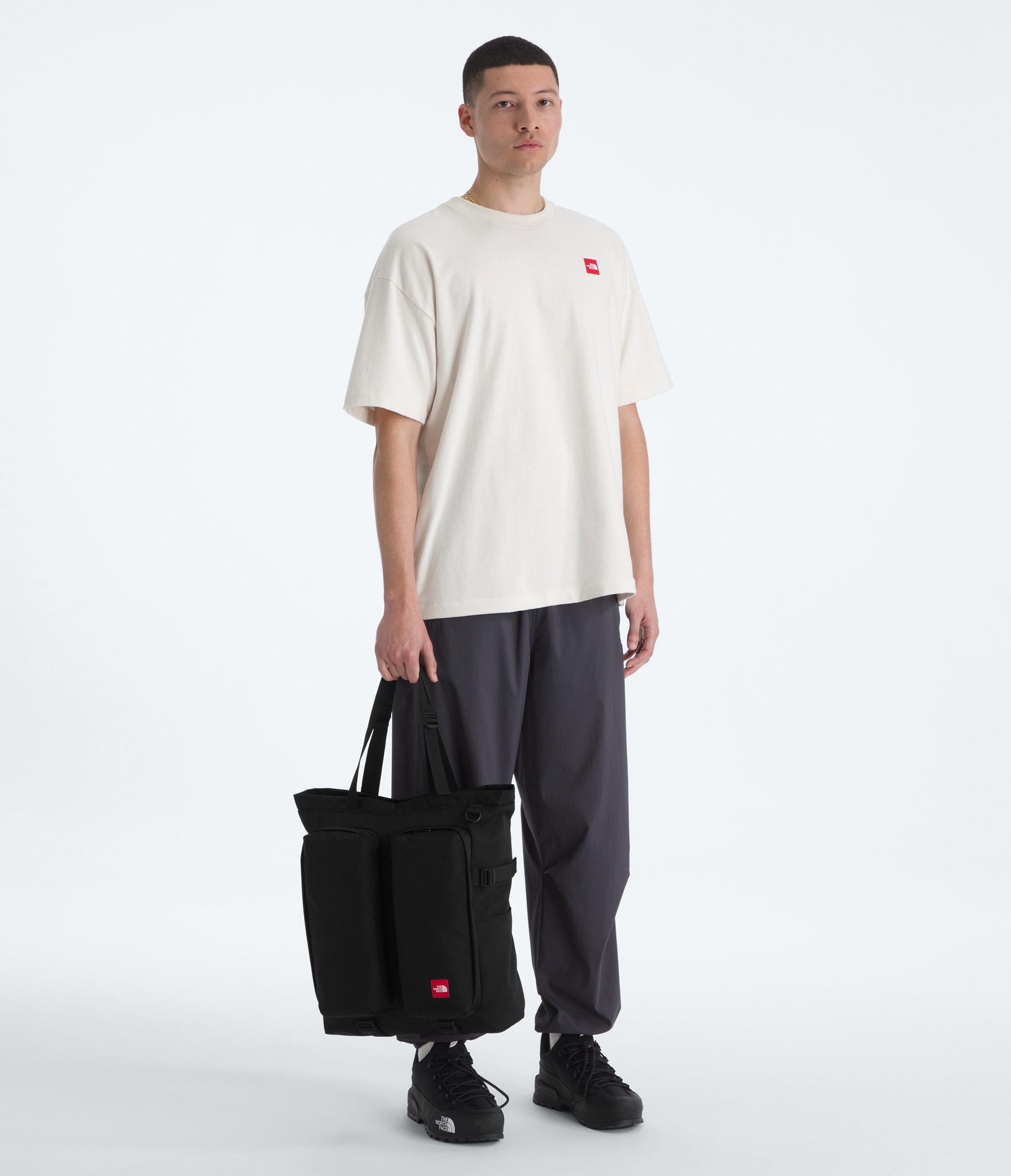 TNF Red Box Tote Bag TNF TNF Black MODELBACK