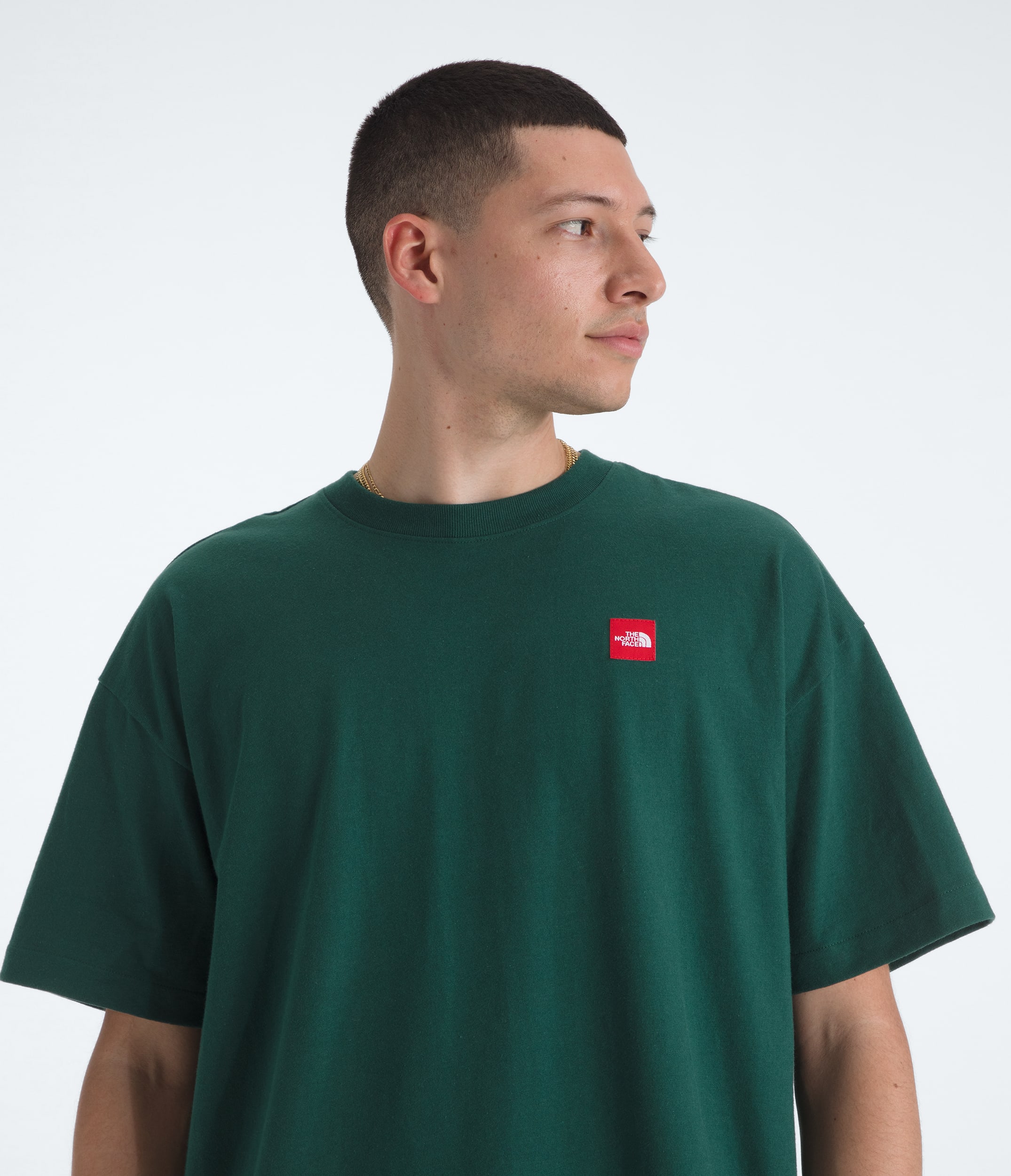 Mens TNF Red Box ShortSleeve Tee TNF Hunter Green ALT1