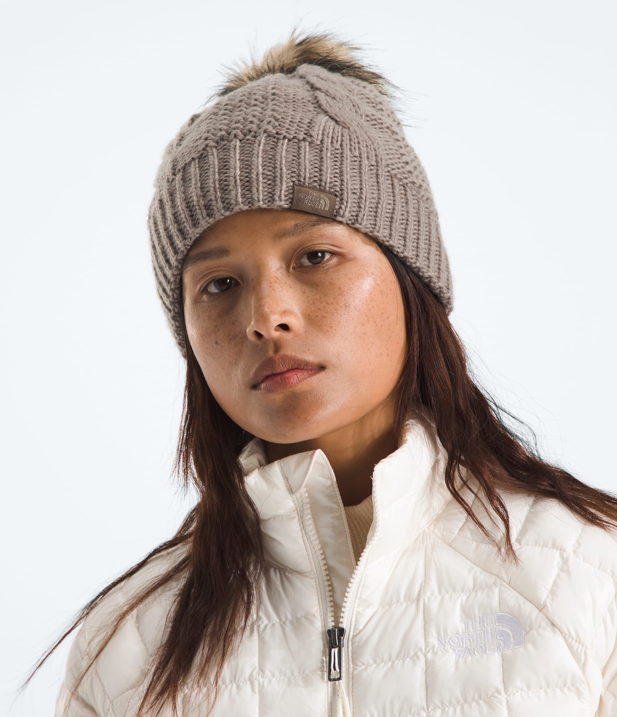 The North Face TNF Women\'s Oh Mega Pom Beanie Hat Antelope Tan NWT The North Face Women main image 2