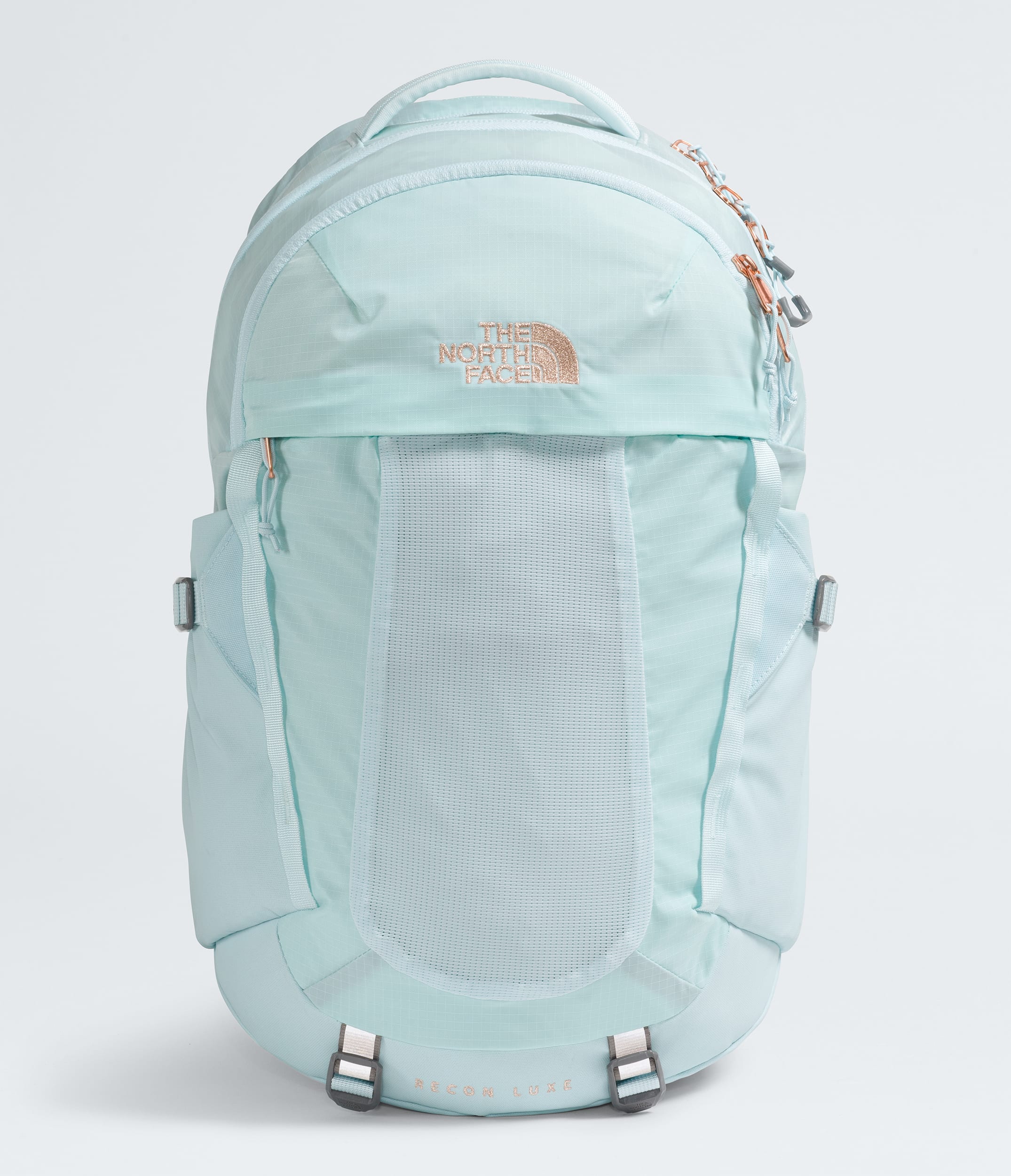 Womens Recon Luxe Backpack TNF Icecap BlueBurnt Coral Metallic HERO