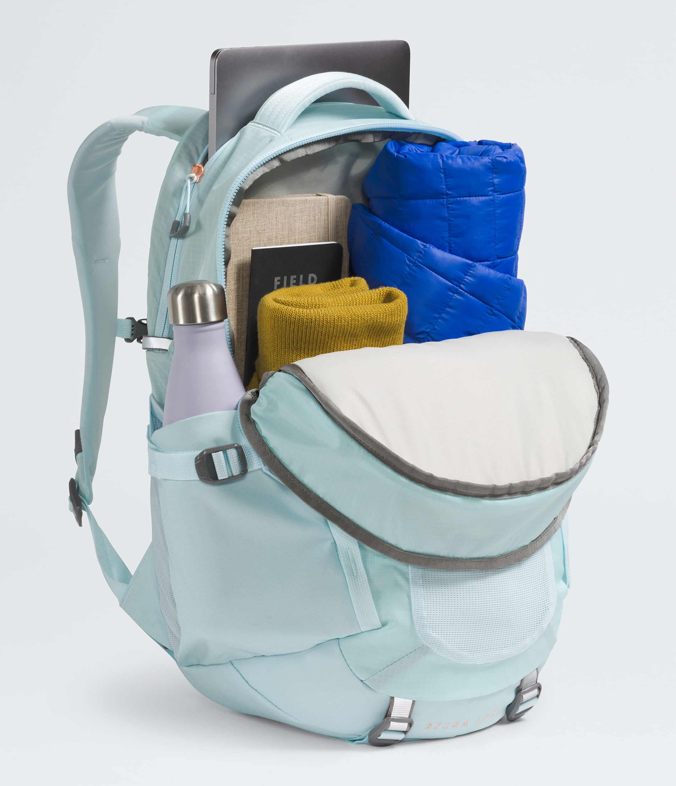 Womens Recon Luxe Backpack TNF Icecap BlueBurnt Coral Metallic INT