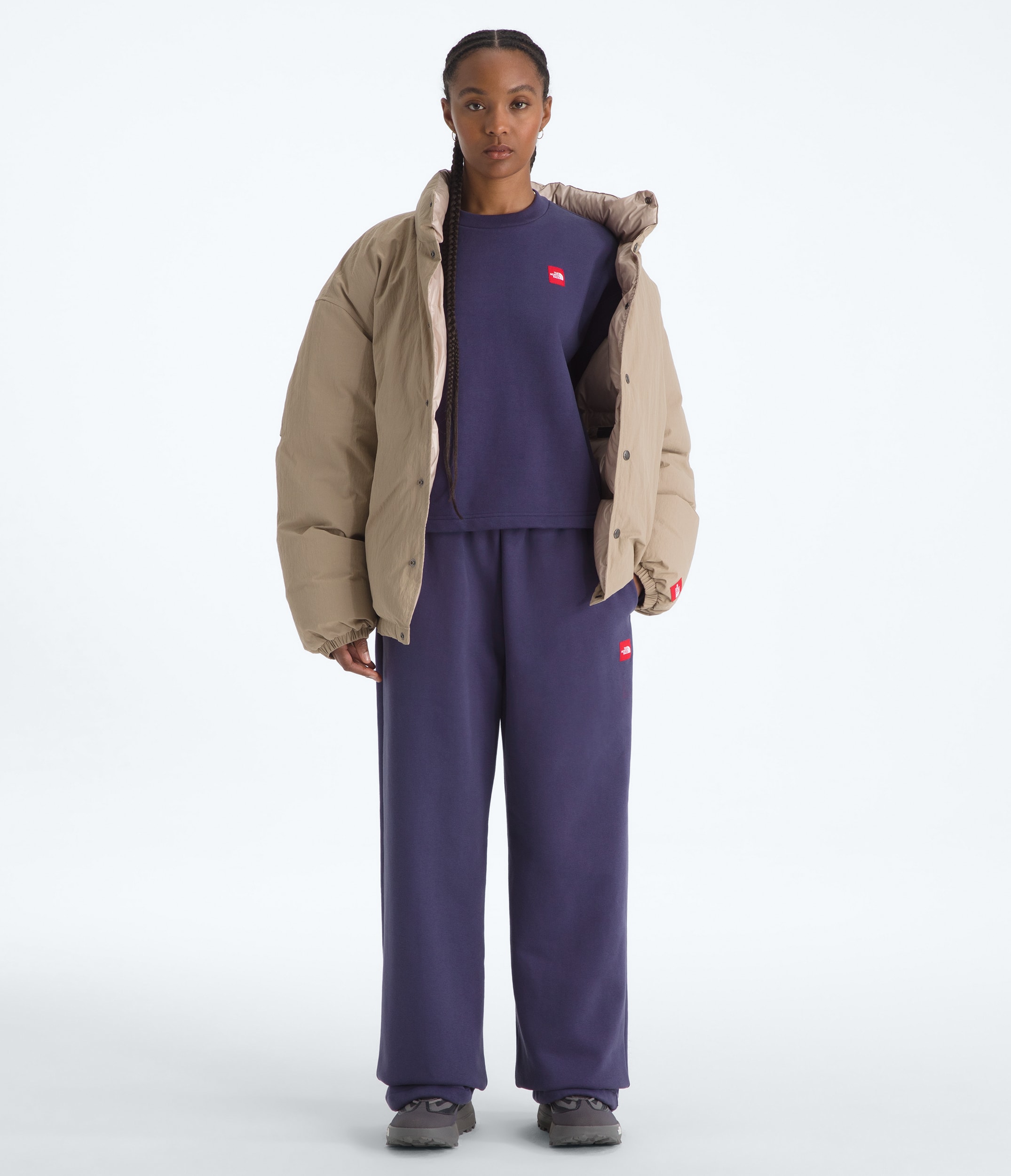 Womens TNF Red Box Crew TNF Eternal Purple HERO2