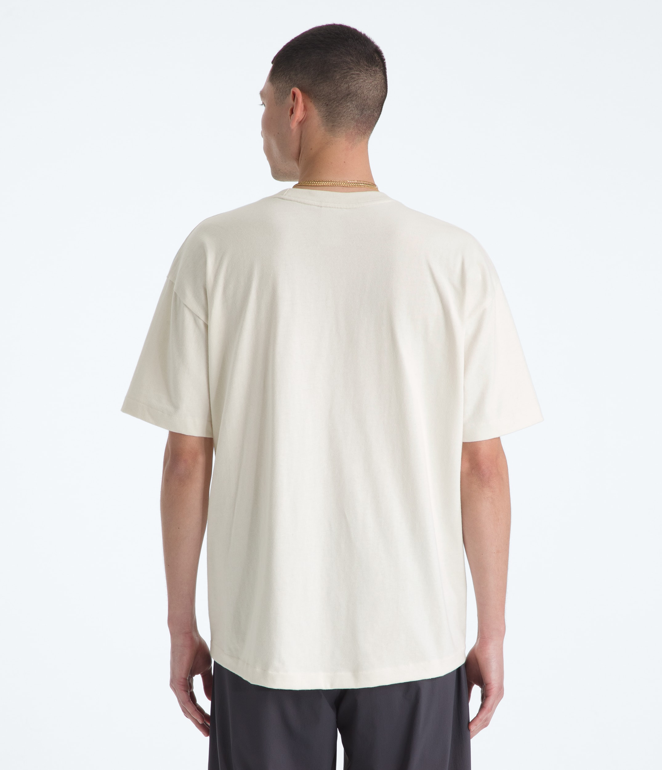Mens TNF Red Box ShortSleeve Tee TNF White Dune BACK