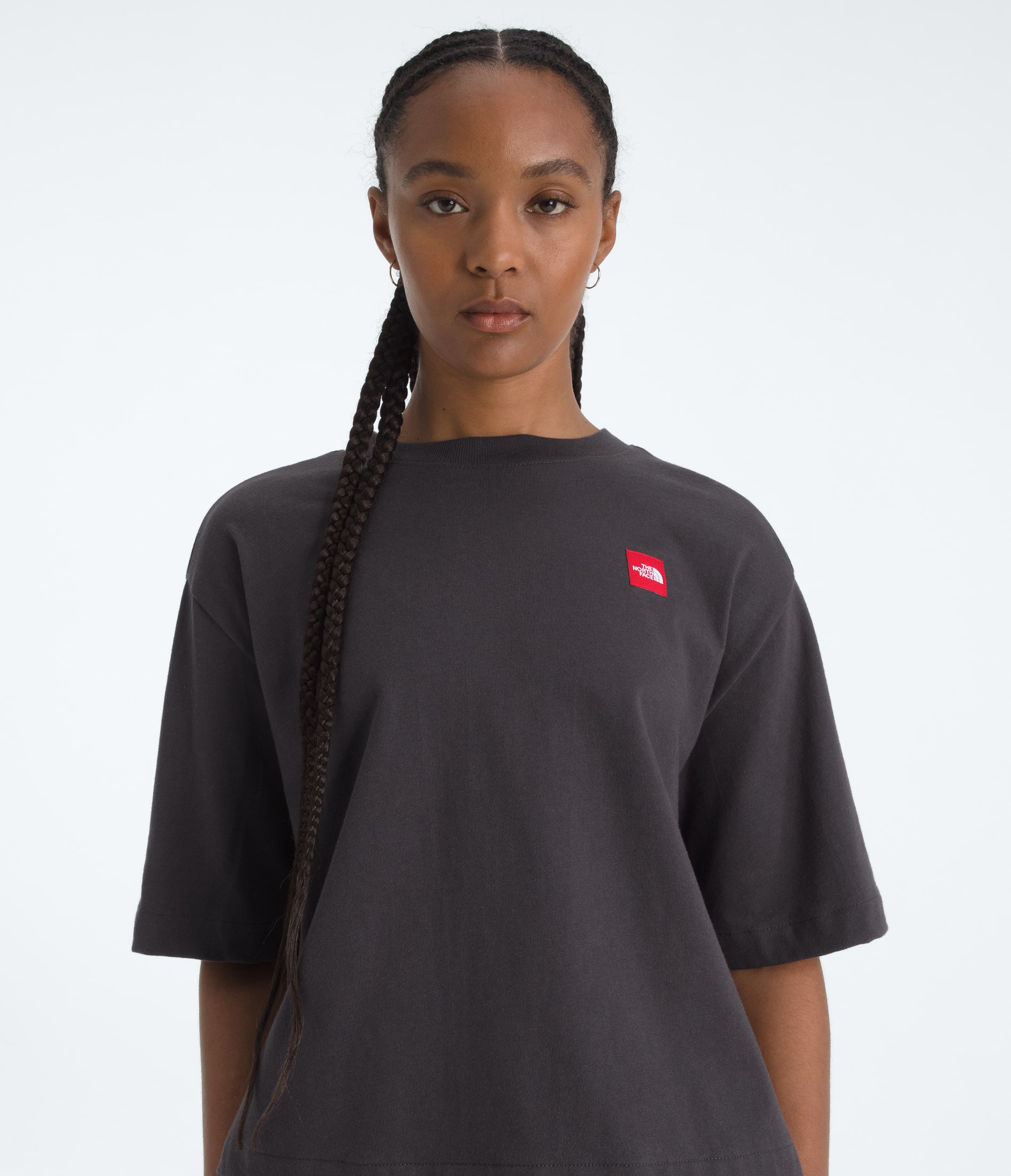 Womens TNF Red Box ShortSleeve Boxy Tee TNF Obsidian ALT1