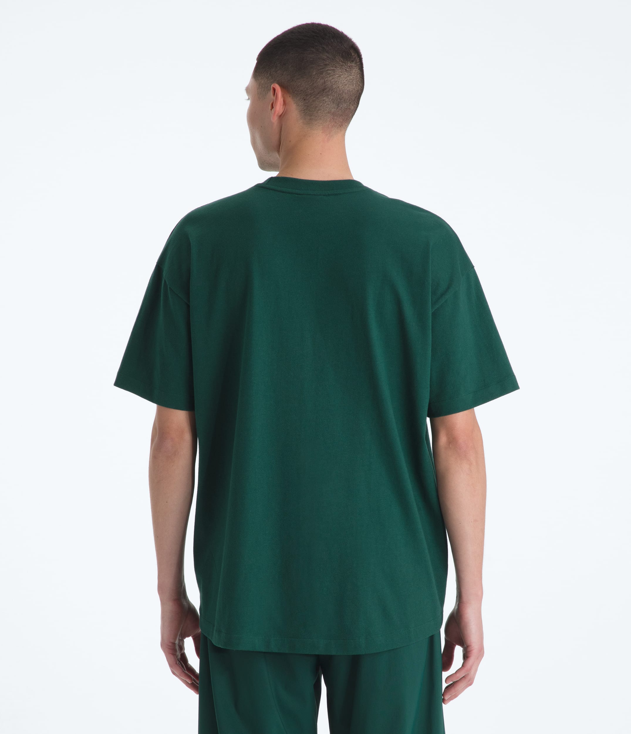 Mens TNF Red Box ShortSleeve Tee TNF Hunter Green BACK