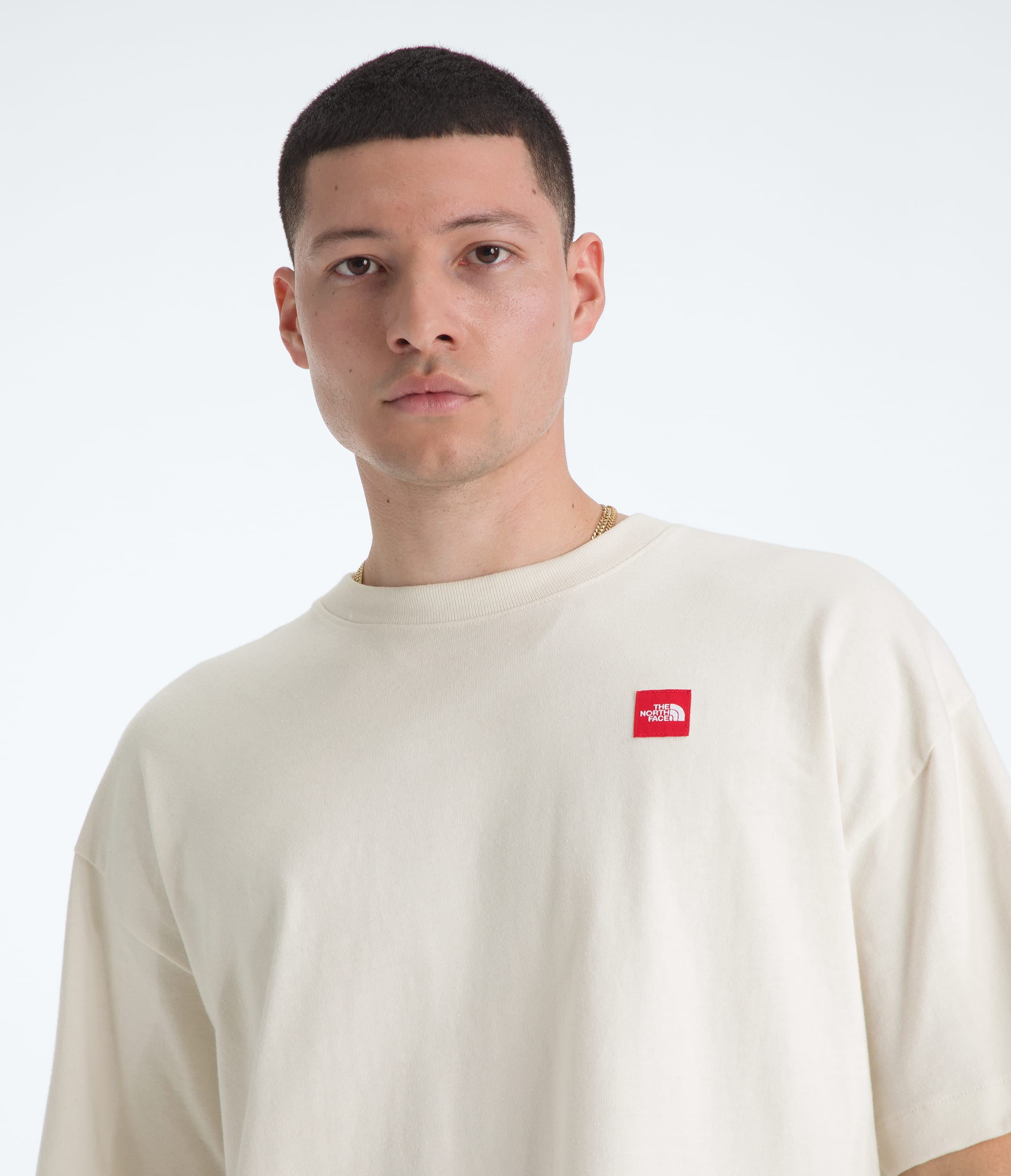 Mens TNF Red Box ShortSleeve Tee TNF White Dune ALT1