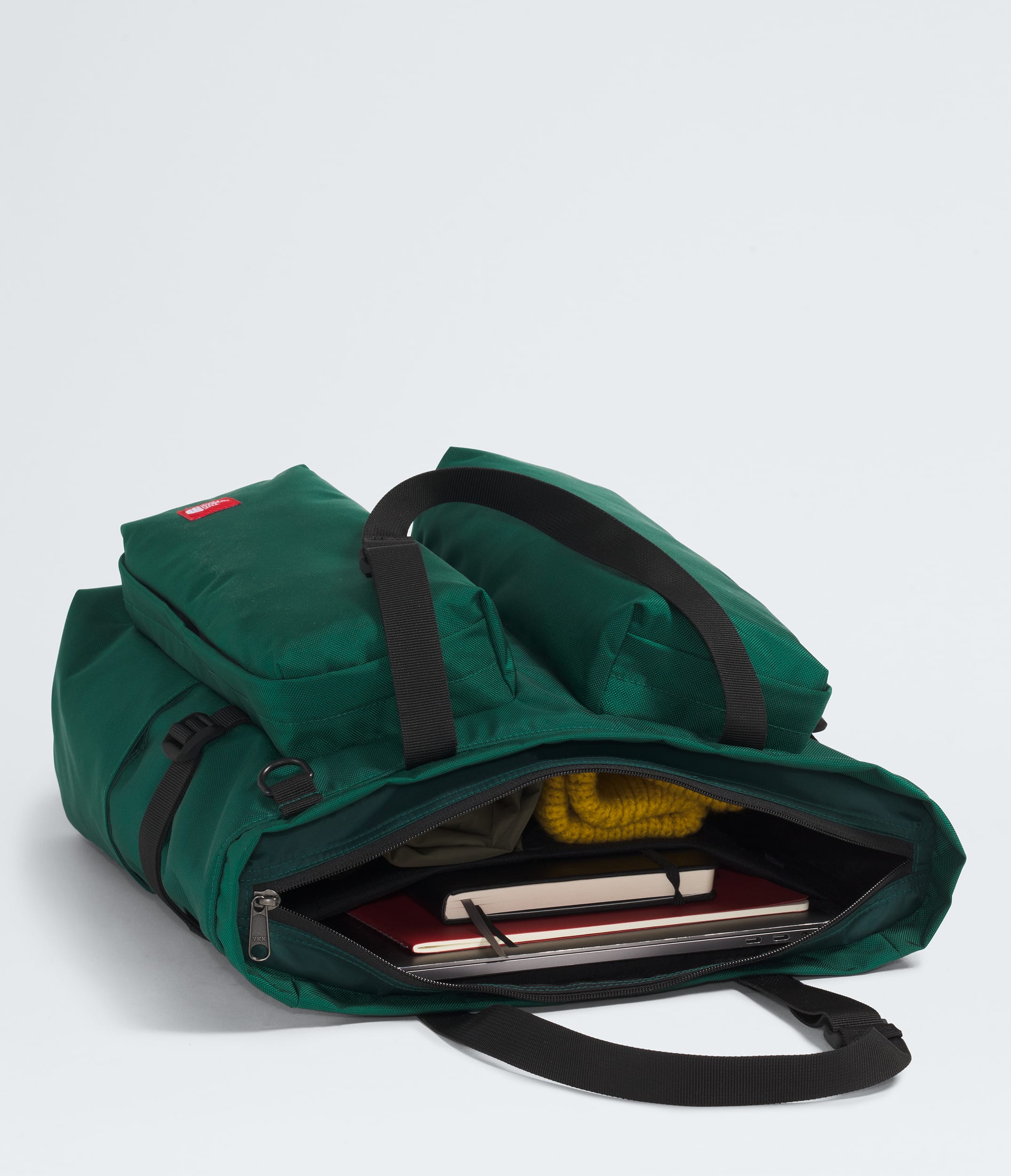 TNF Red Box Tote Bag TNF Hunter Green INT