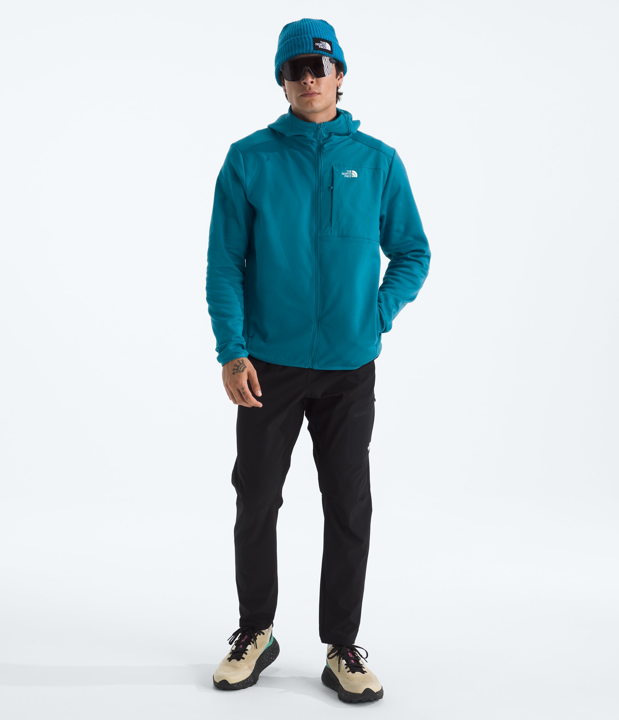 Mens TNF Performance Fleece FullZip Hoodie TNF Dusk Blue HERO2