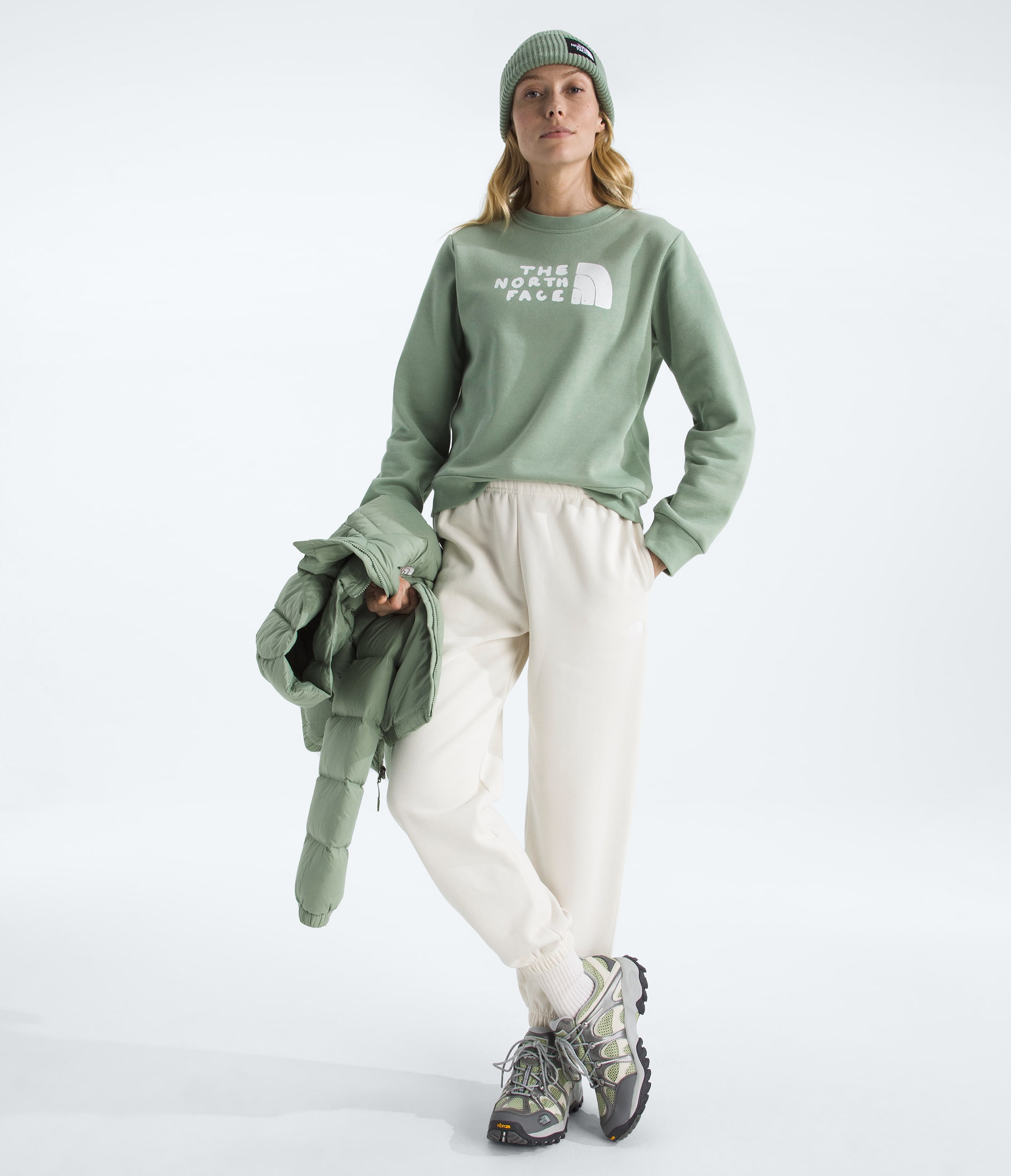 Womens Evolution Sketch Logo Half Dome CrewGraphic TNF HERO2