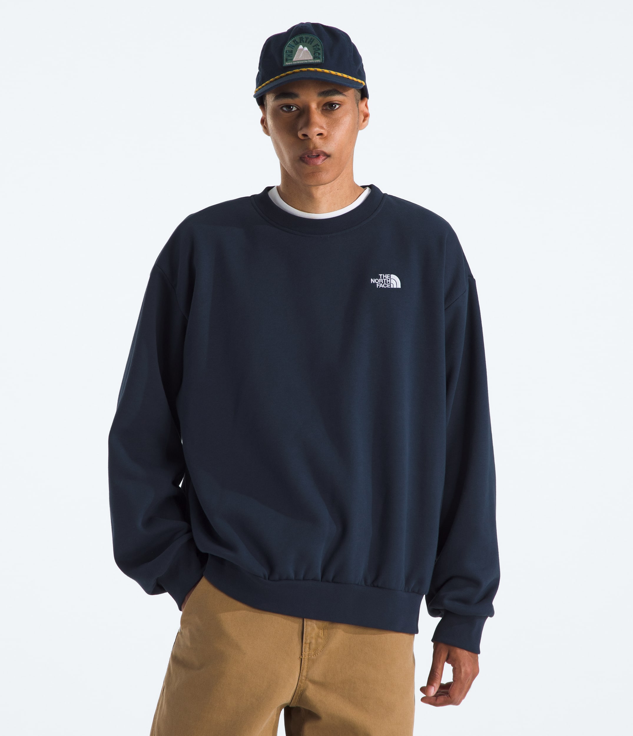 Mens Evolution Simple Dome Oversized Crew TNF Summit Navy Main