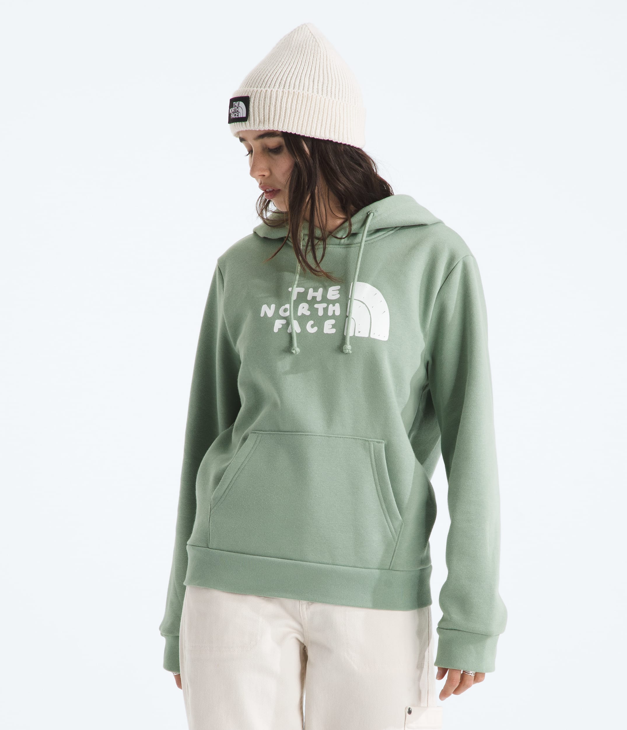 Womens Evolution Sketch Logo Half Dome HoodieGraphic TNF Main