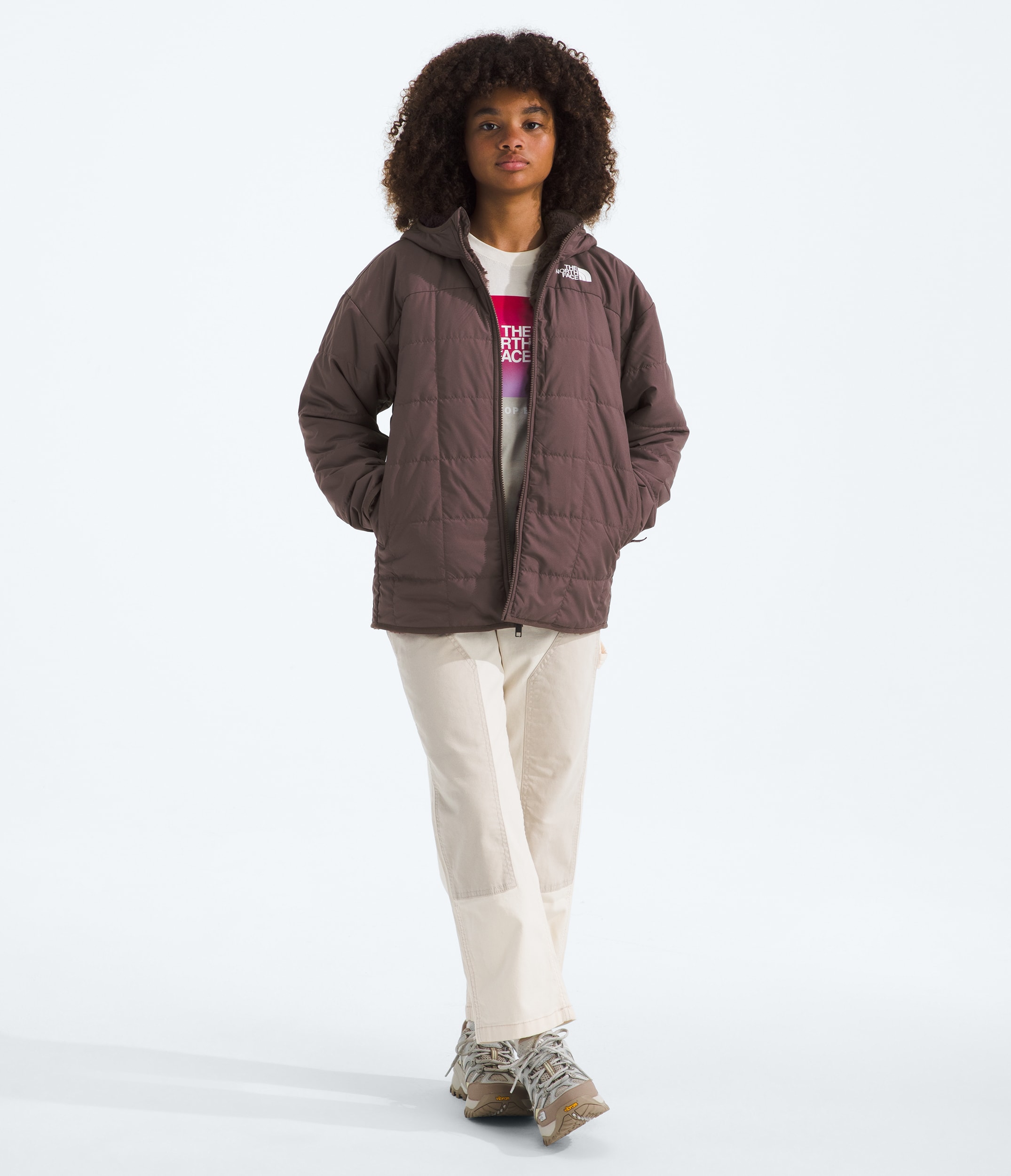Girls Reversible Shasta Short Parka TNF HERO2