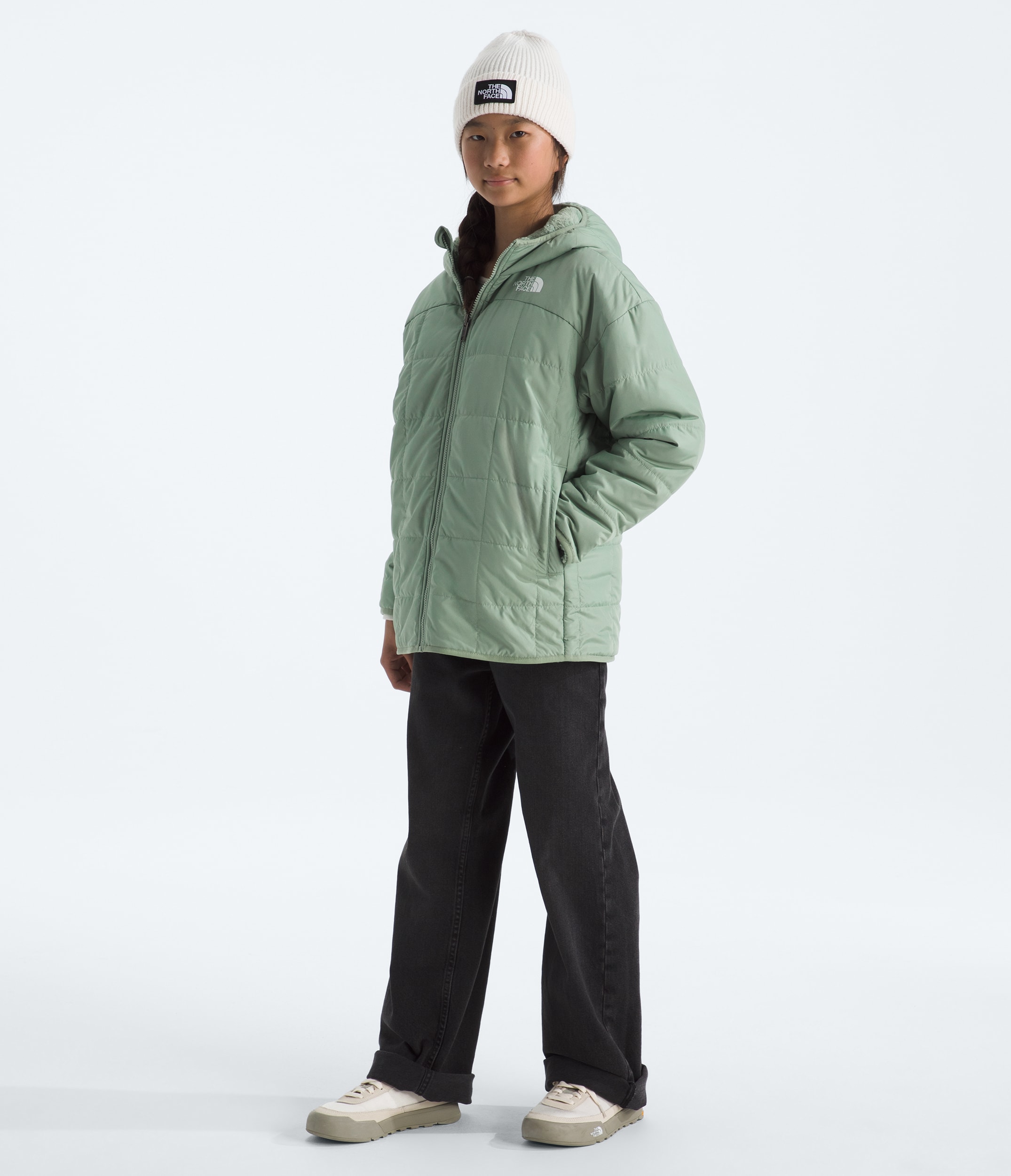 Parka courte rversible Shasta pour filles TNF HERO2