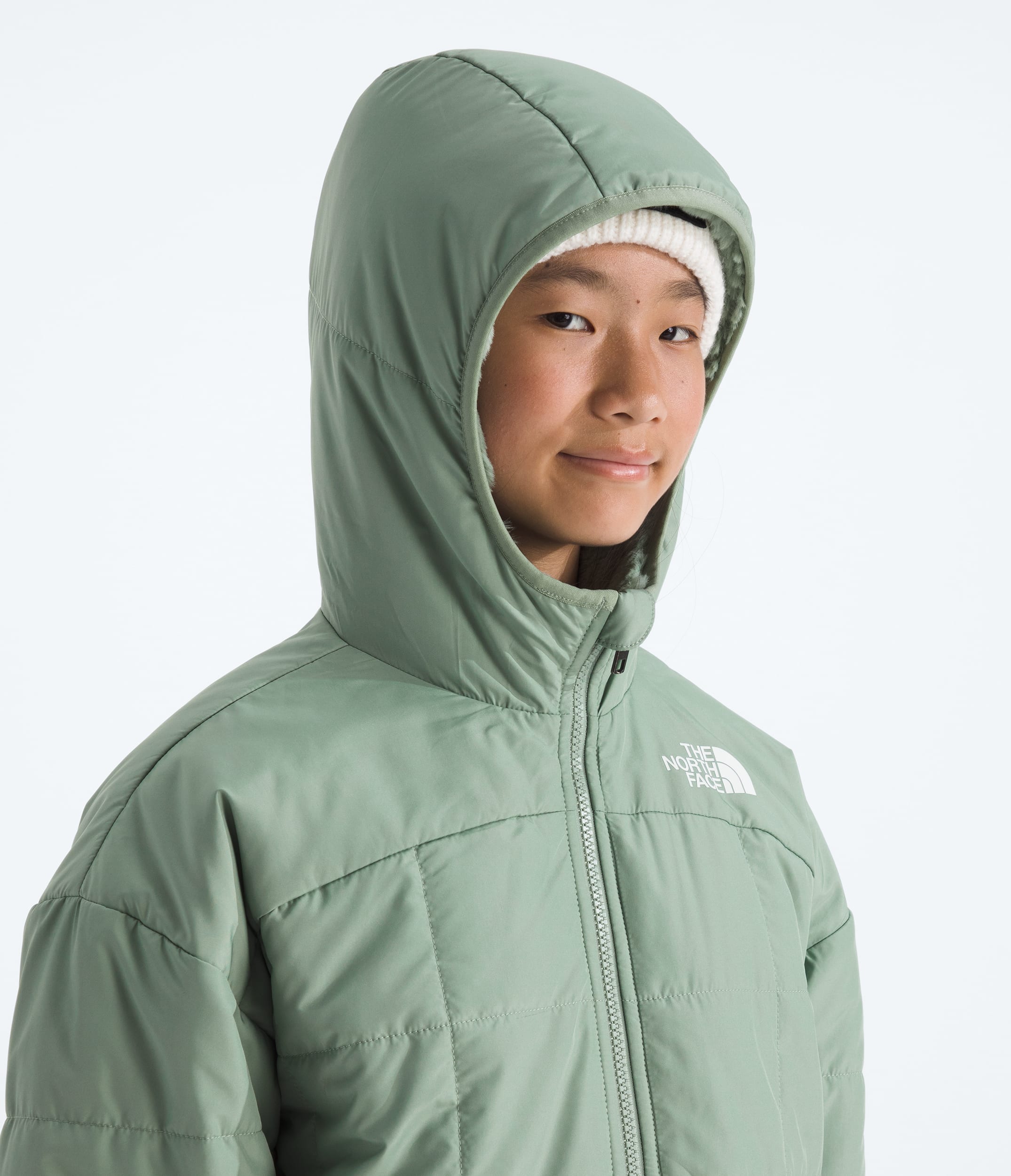 Parka courte rversible Shasta pour filles TNF MODELHOOD2
