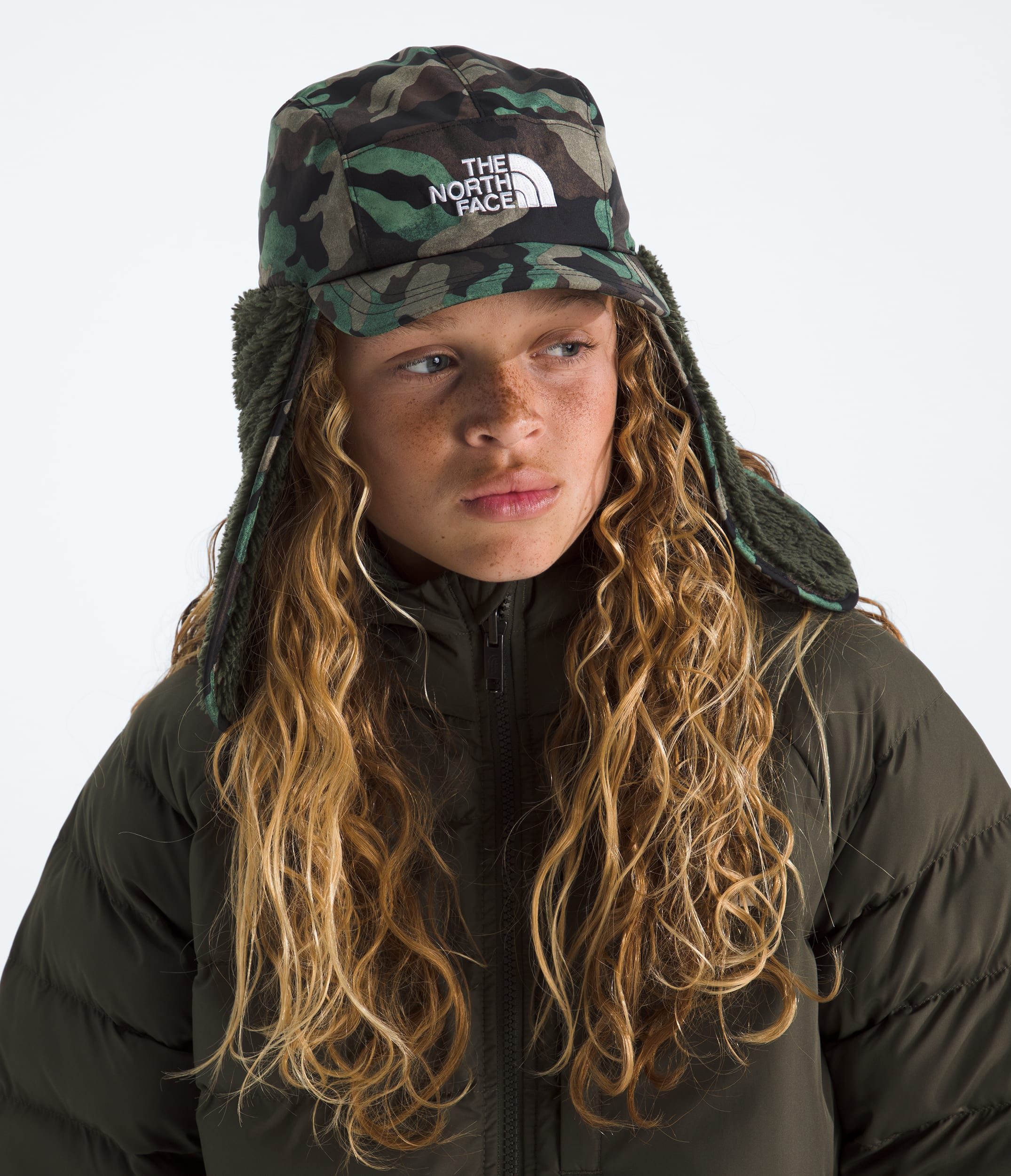Kids Shasta Trapper TNF TNF Black TNF Camo Small PrintNew Taupe Green MODELBACK