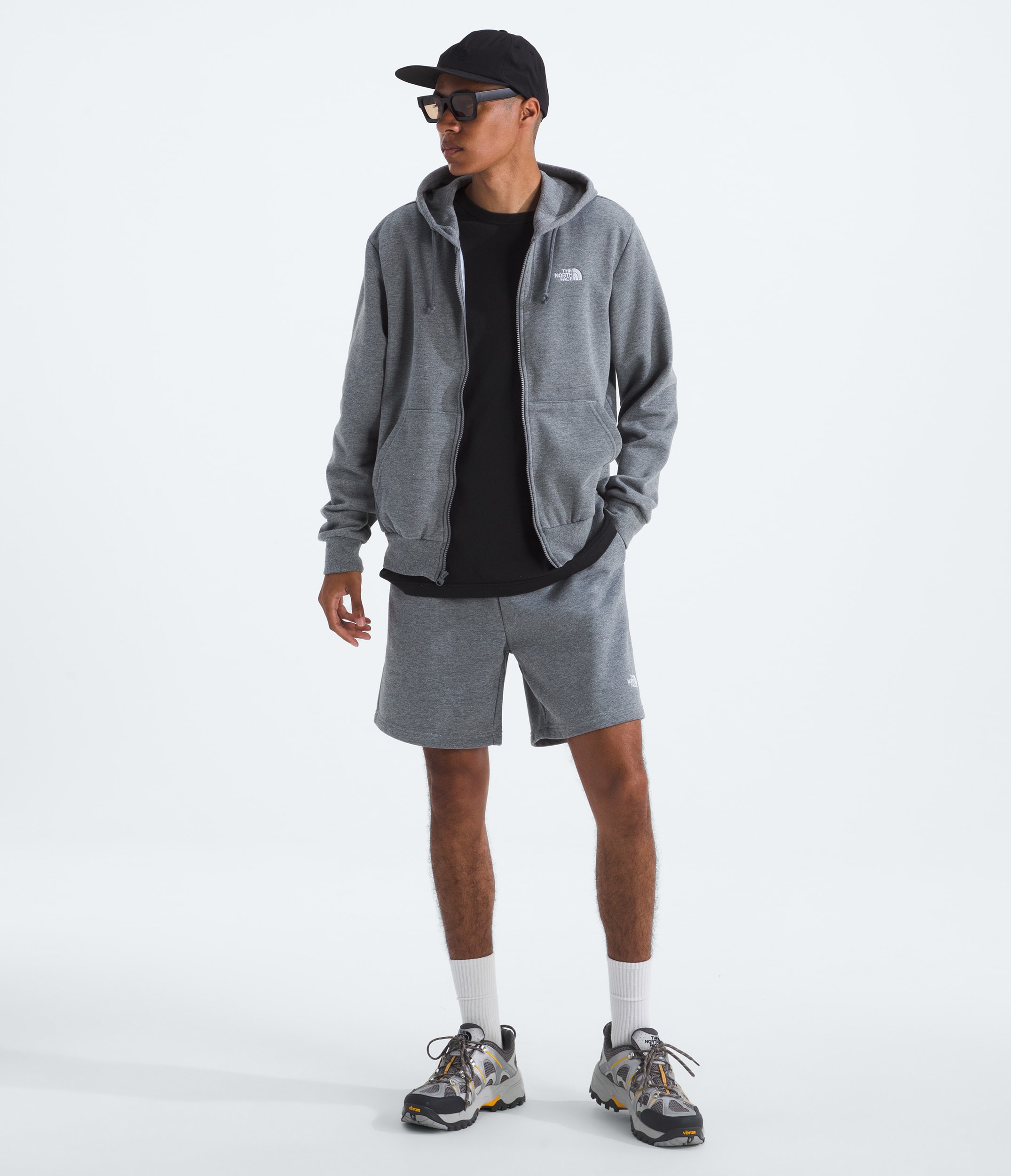 Mens Evolution Simple Dome Regular FullZip Hoodie TNF TNF Mid Grey Heather HERO2