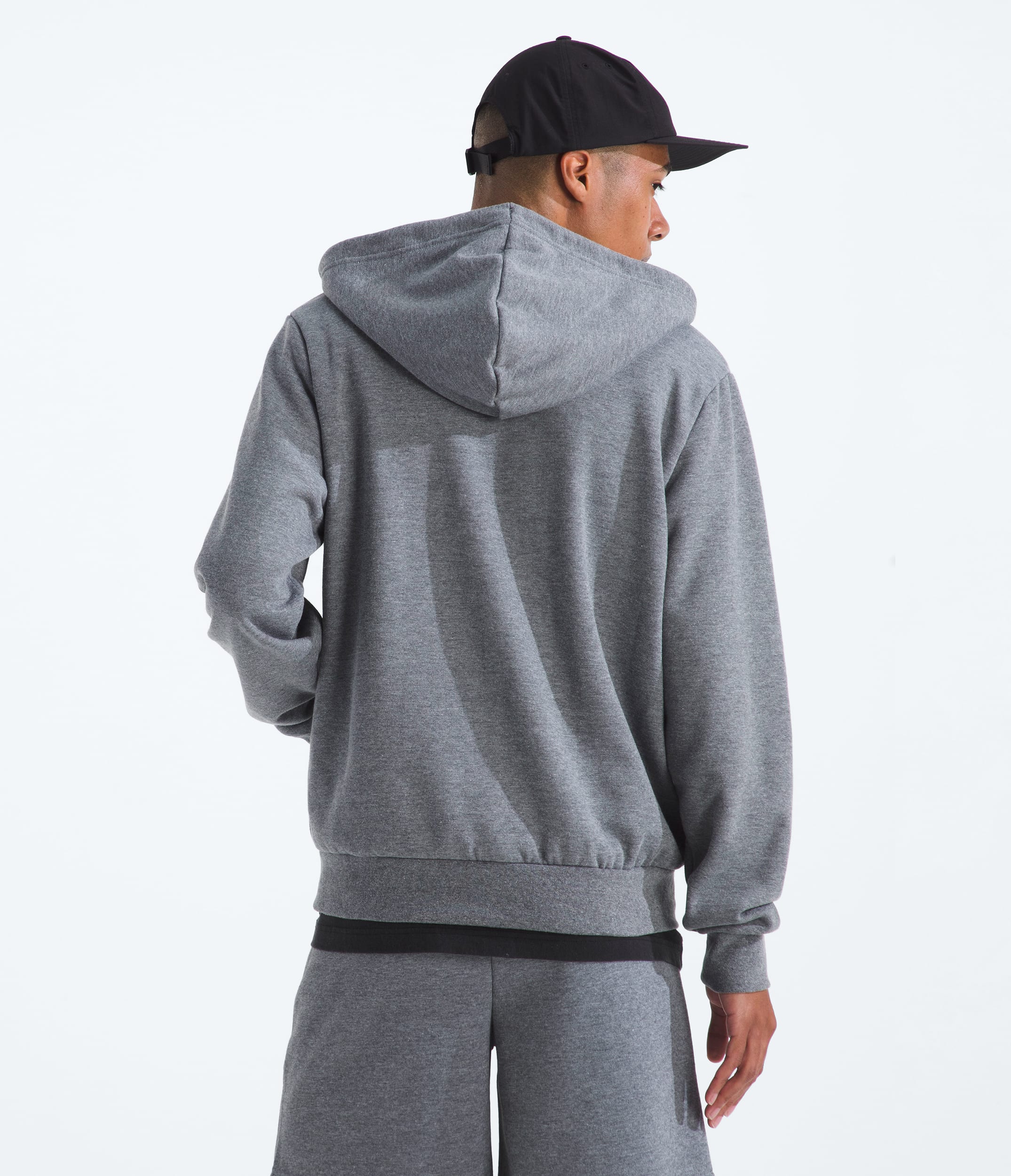 Mens Evolution Simple Dome Regular FullZip Hoodie TNF TNF Mid Grey Heather BACK